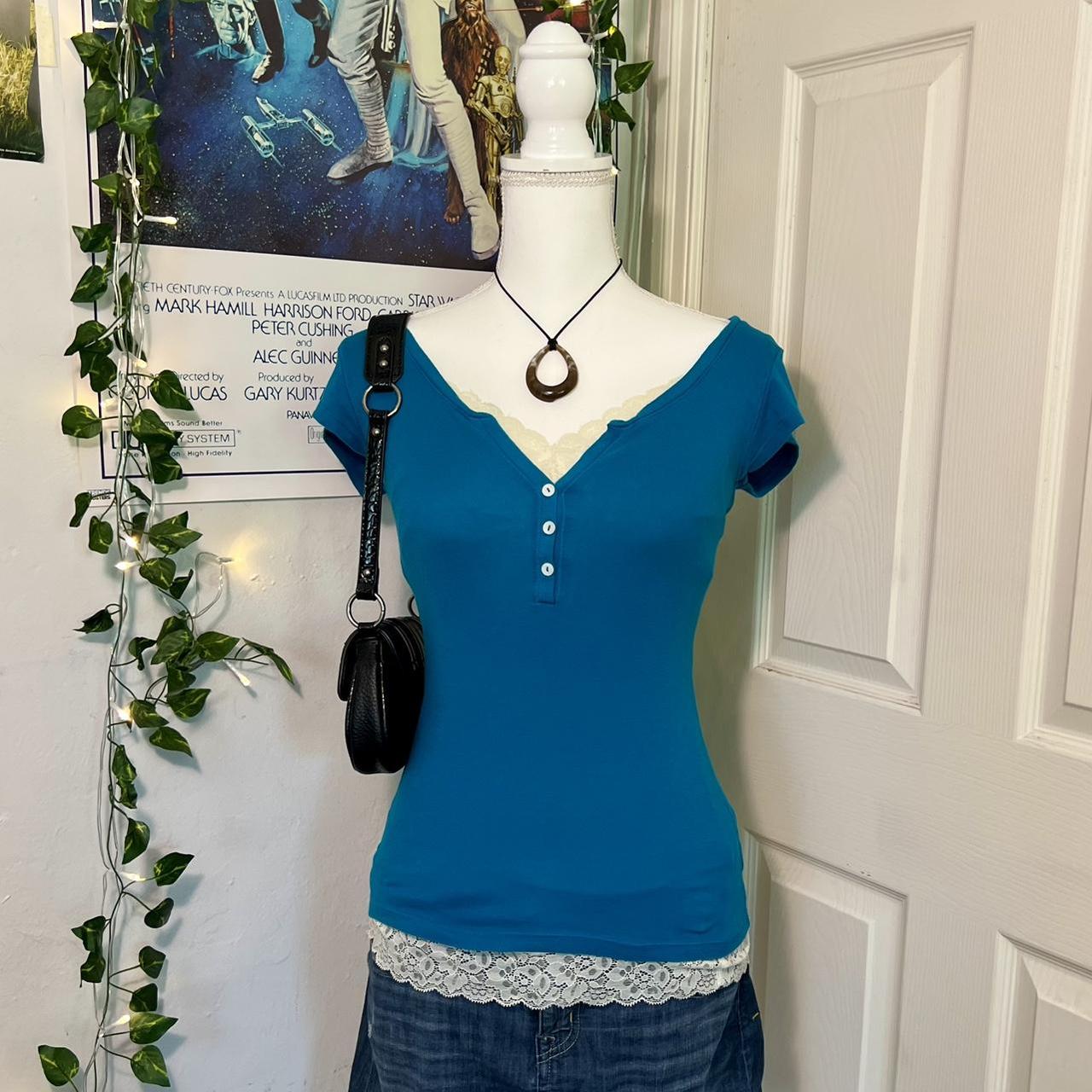 トップス 90's 00's y2k xx outfitters gimmick Y2K Lace Glitter Top – The Vintage Twin