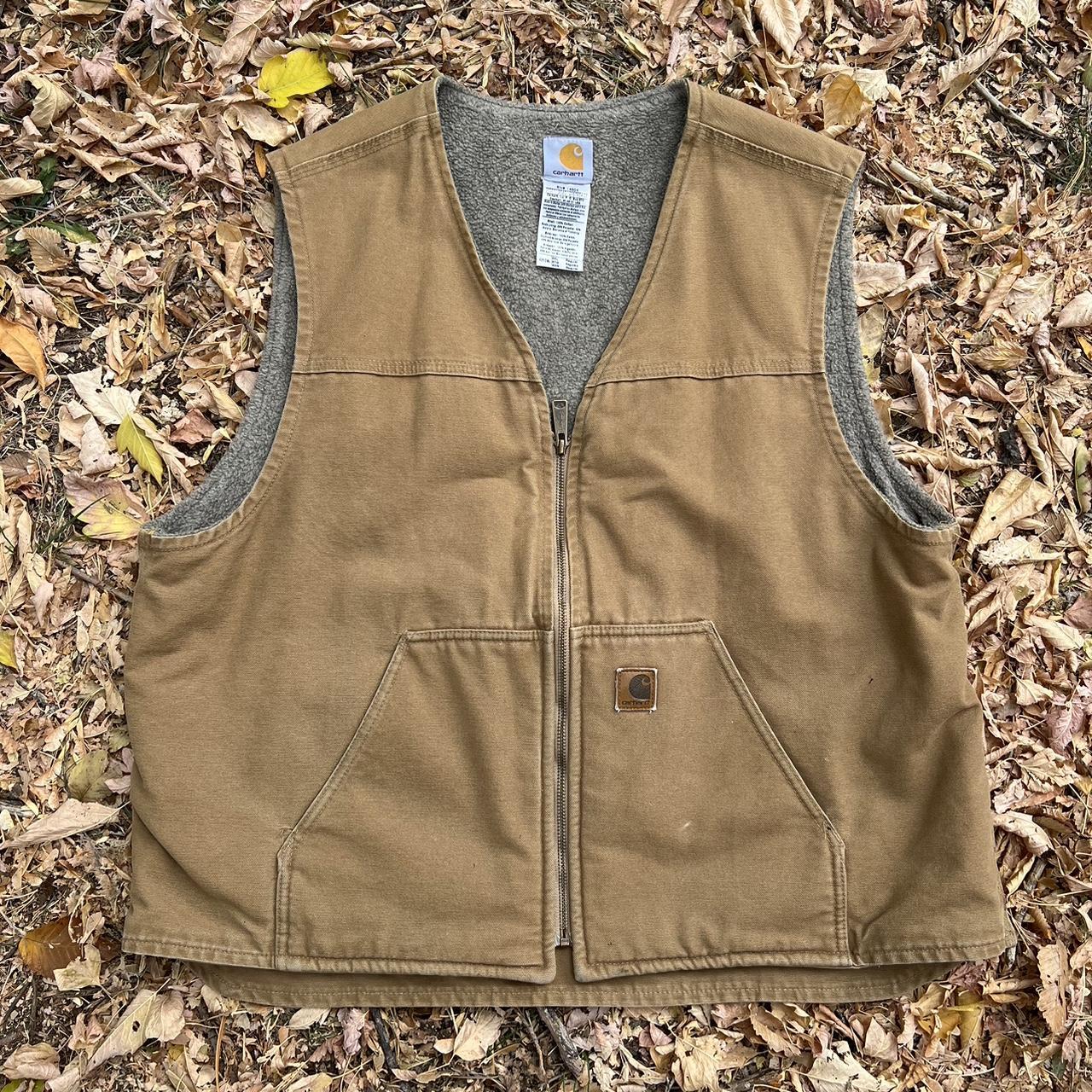 Vintage Carhartt V01 BRN Quilt Lined Duck Canvas... - Depop