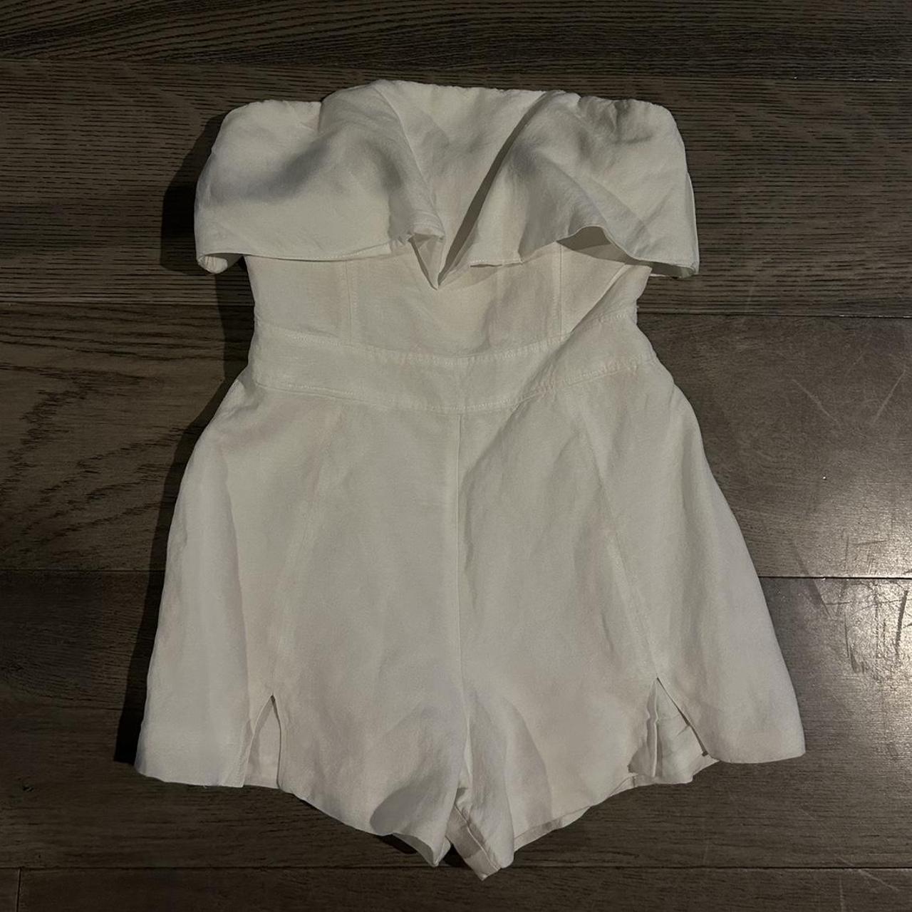 Revolve White Linen Style Romper — brand is Depop