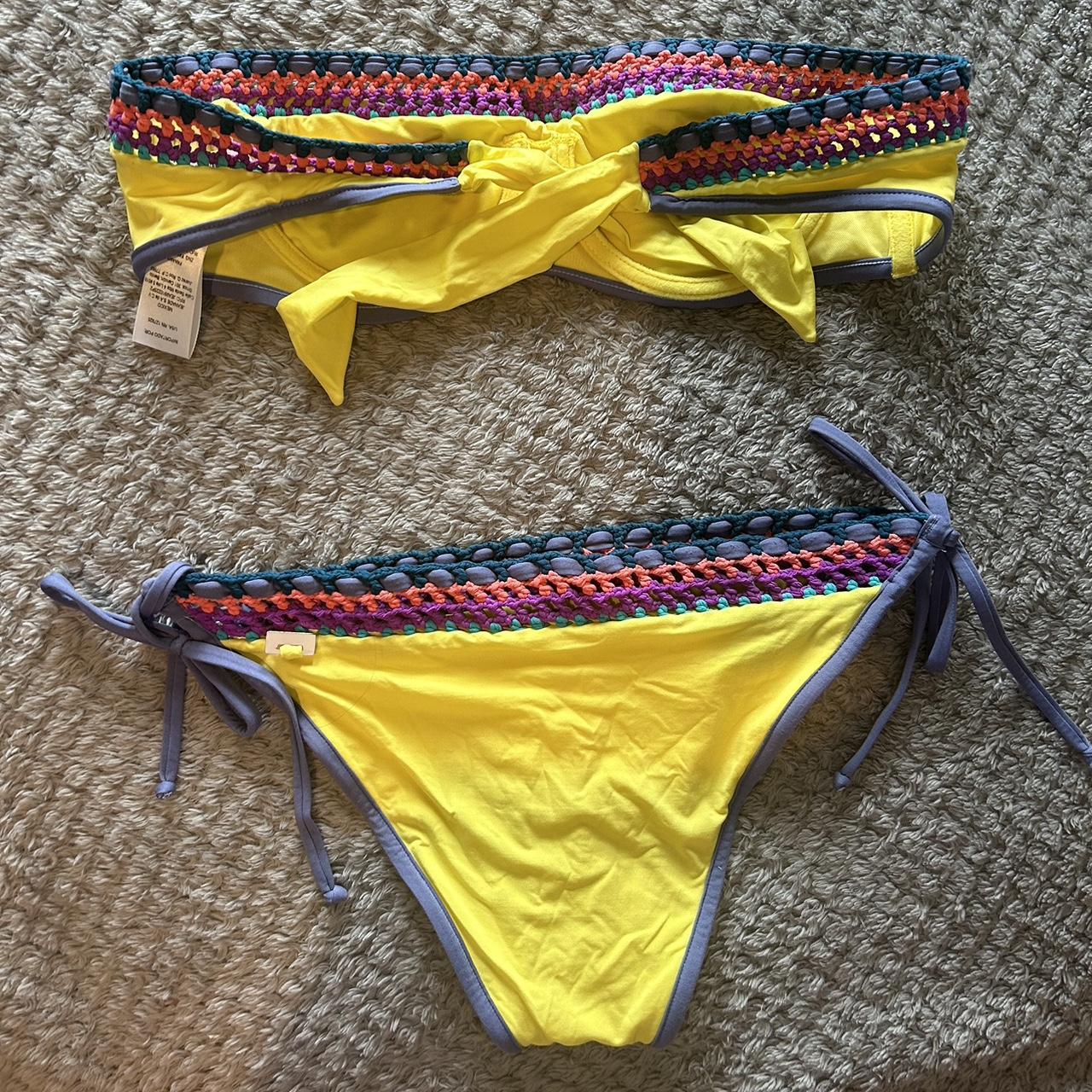 Zíngara Yellow Crochet Bikini Set — Perfect Depop