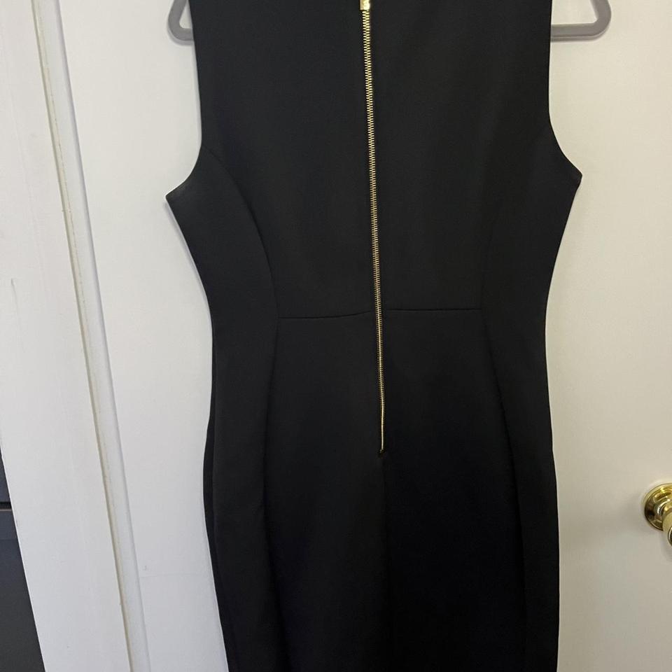 Calvin klein black 2024 dress with gold zipper