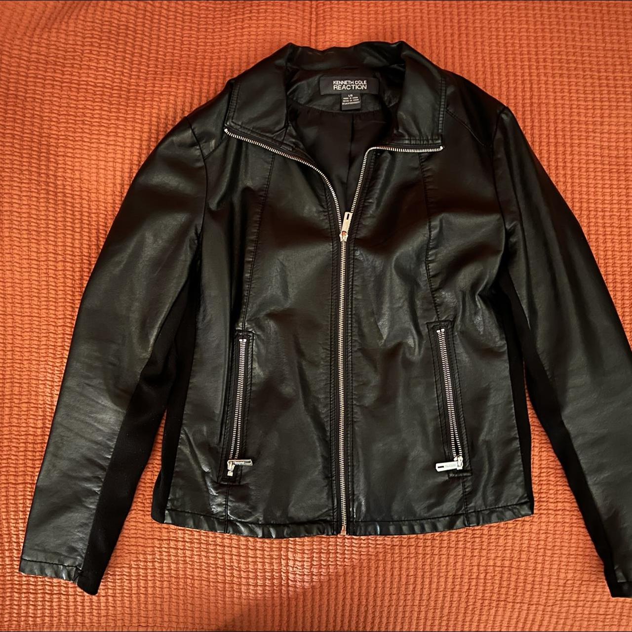 faux leather jacket - Depop