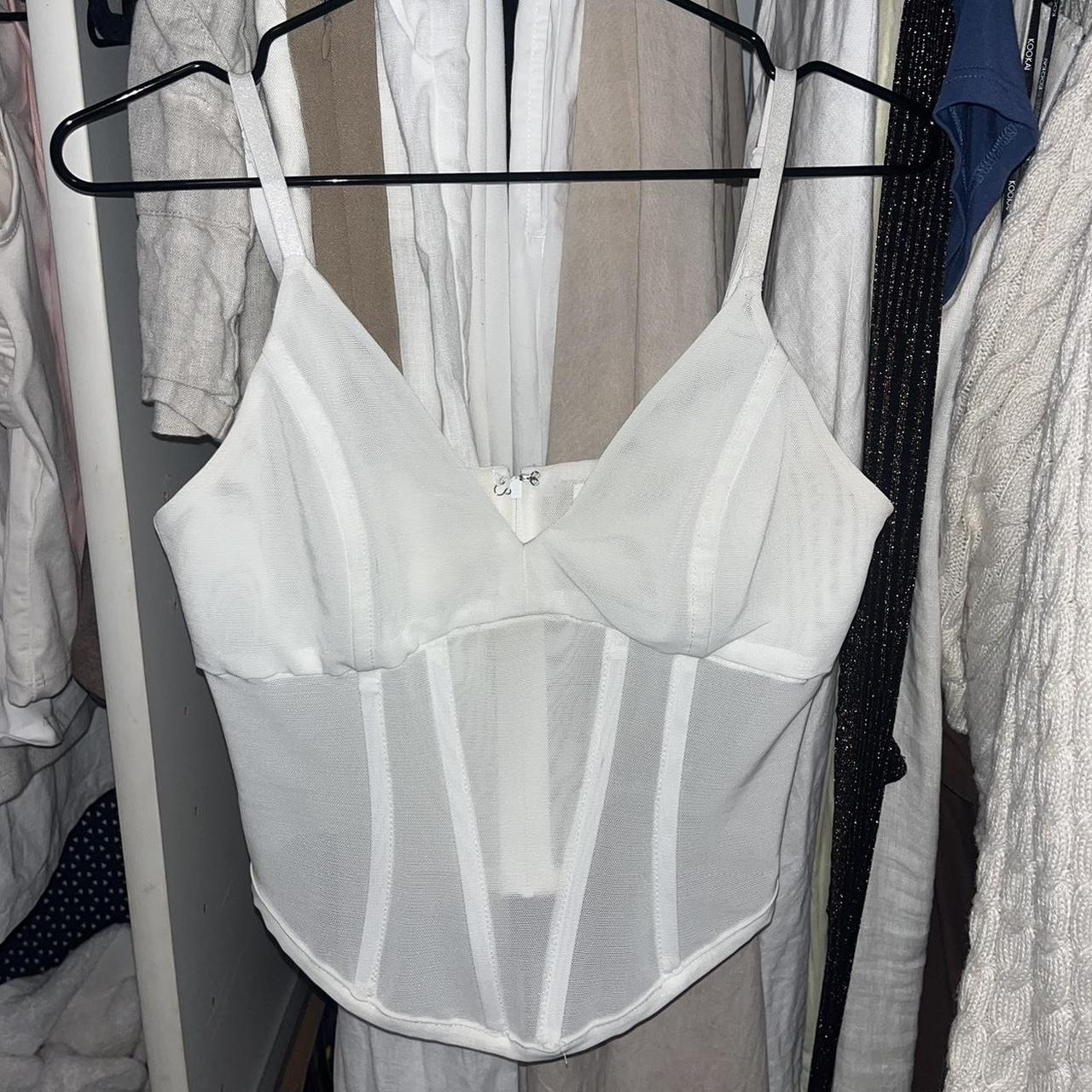 White Viktoria and woods omega bustier corset Tag... - Depop