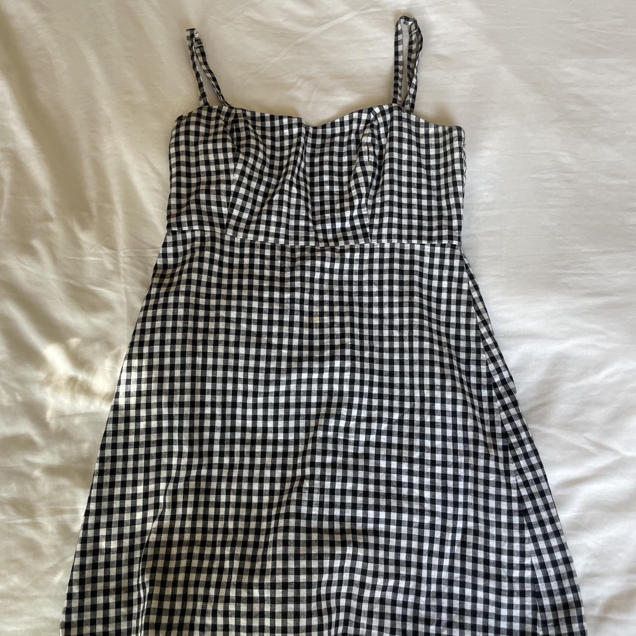 Brandy Melville gingham mini dress Adjustable straps - Depop