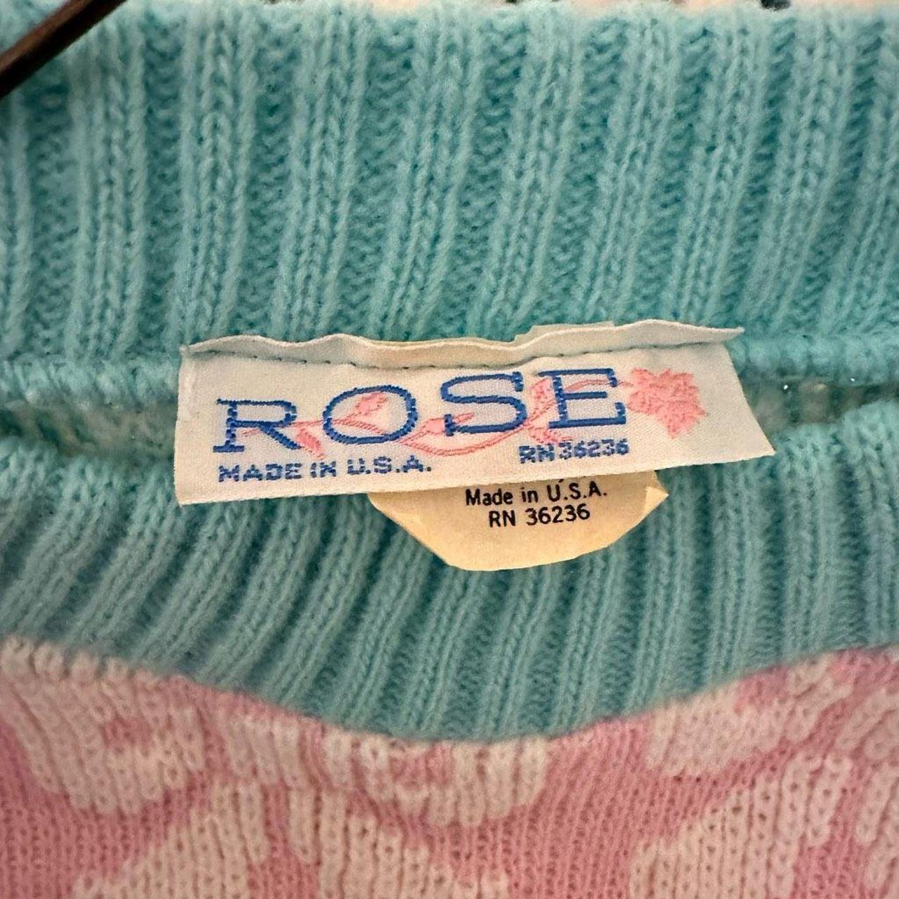 Rose Women's Green and Pink Jumper (2)
