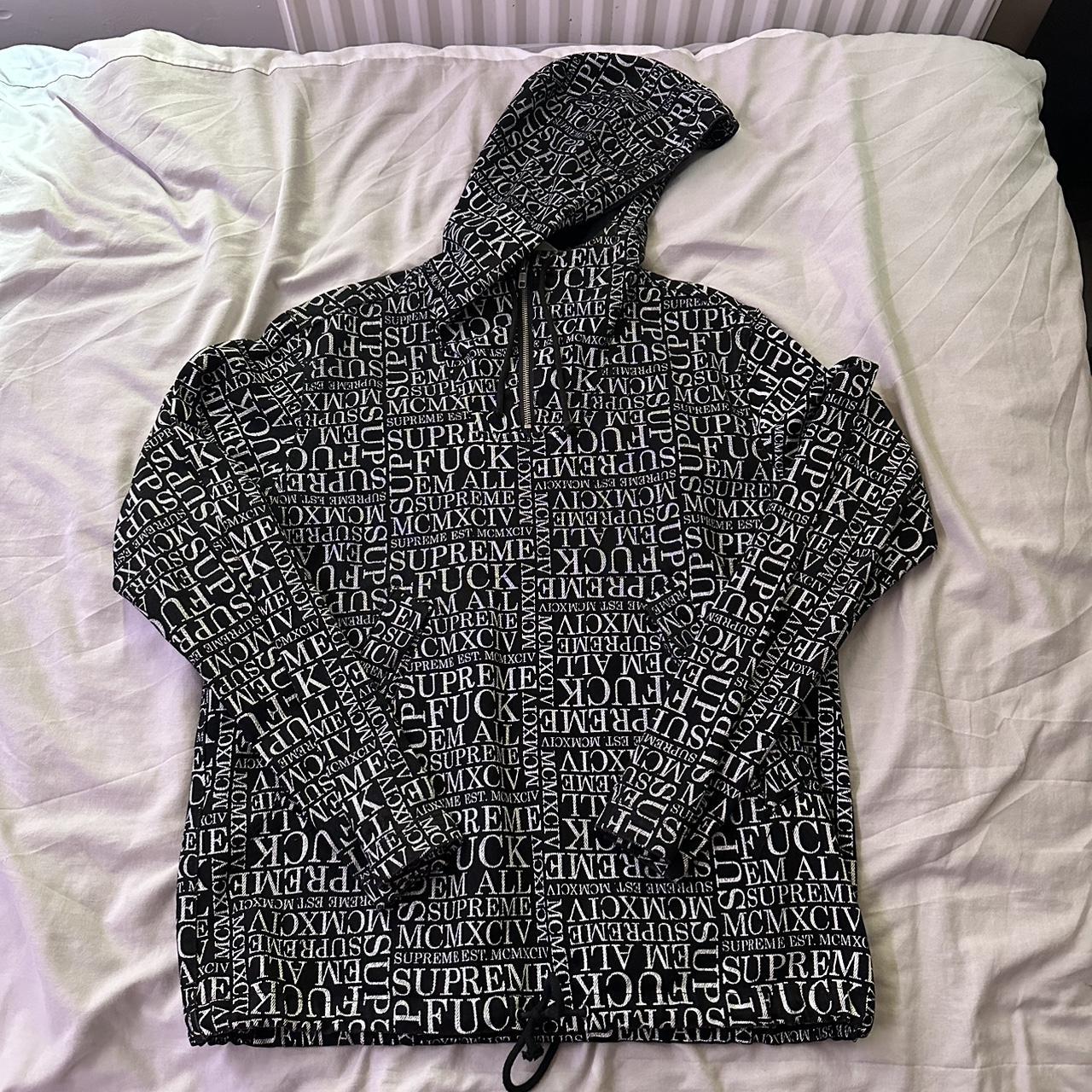 Supreme Fuck 'Em All Denim Hooded Pullover (FW15)