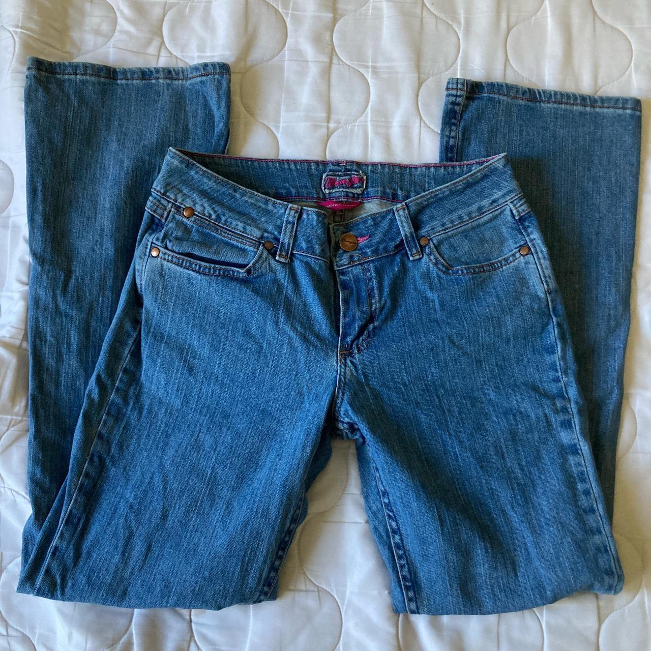 low rise light wash wrangler jeans -marked size... - Depop