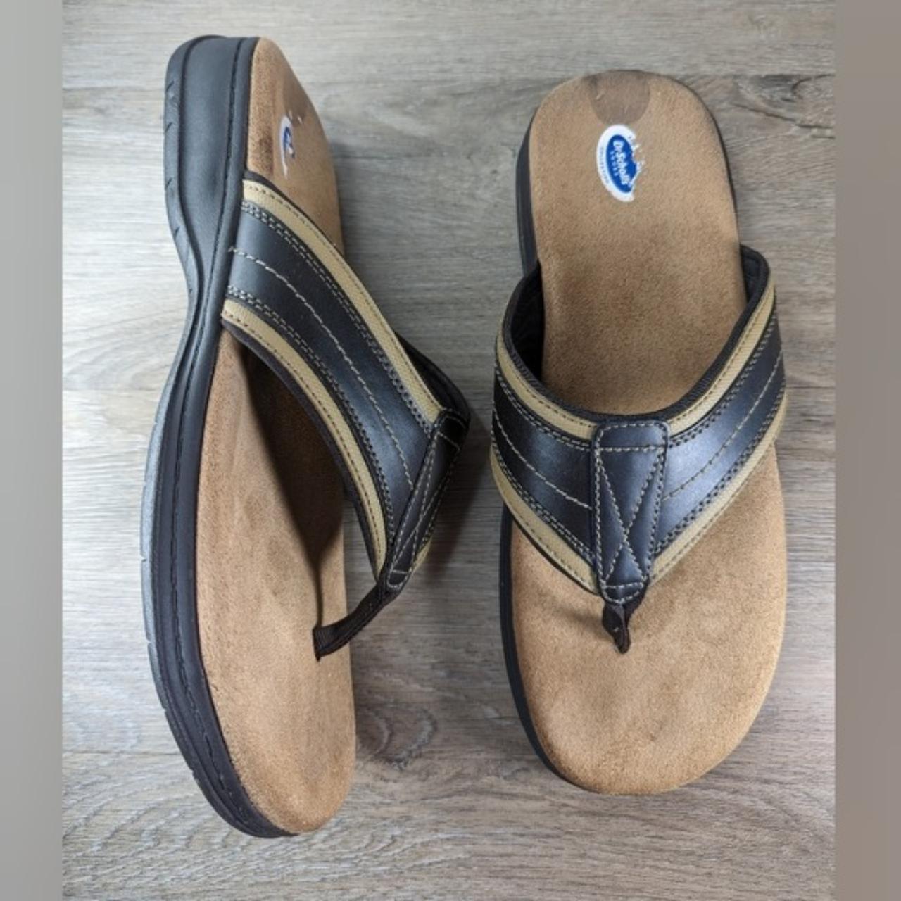 Dr. Scholls | Brown Slip On Flip Flops | Men's Size... - Depop