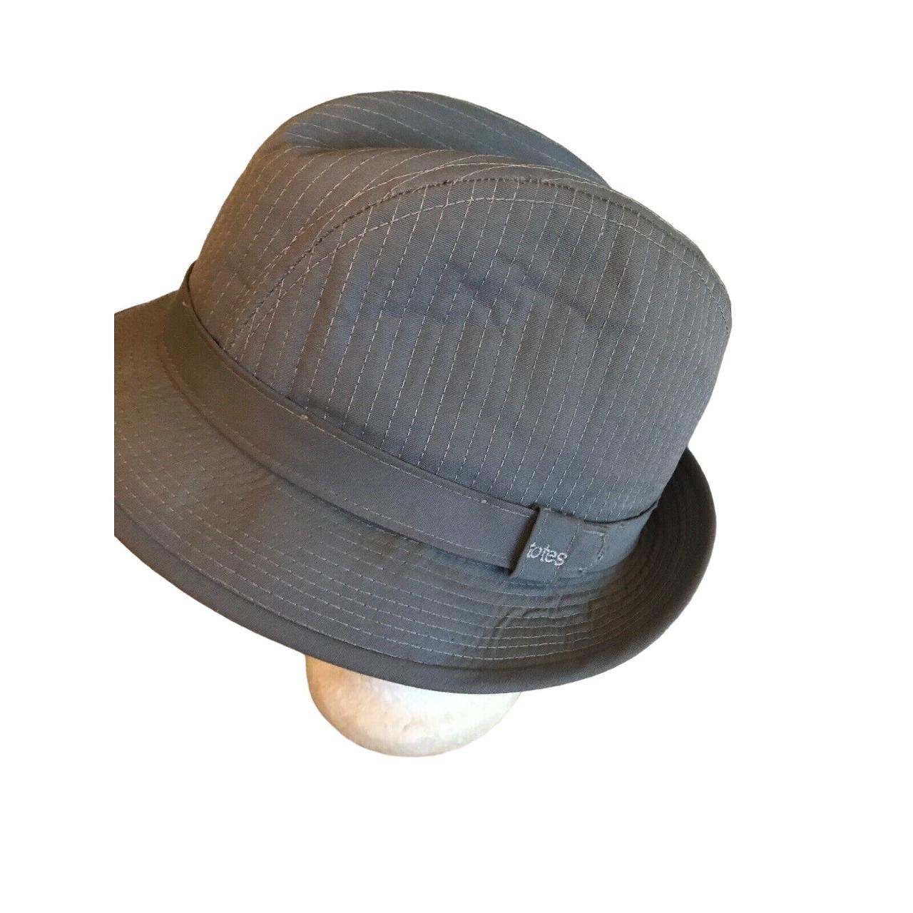 Totes Gray Quilted Fedora Hat Mens Size... Depop