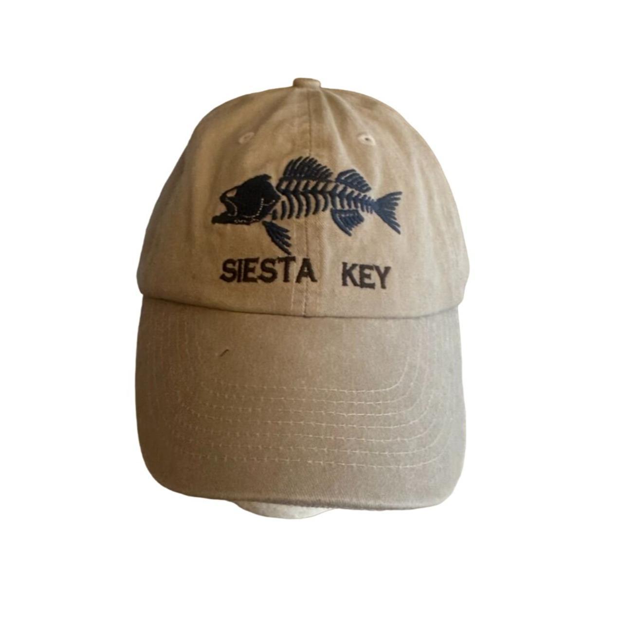 Siesta Key Tan Khaki Embroidered Fish Hat