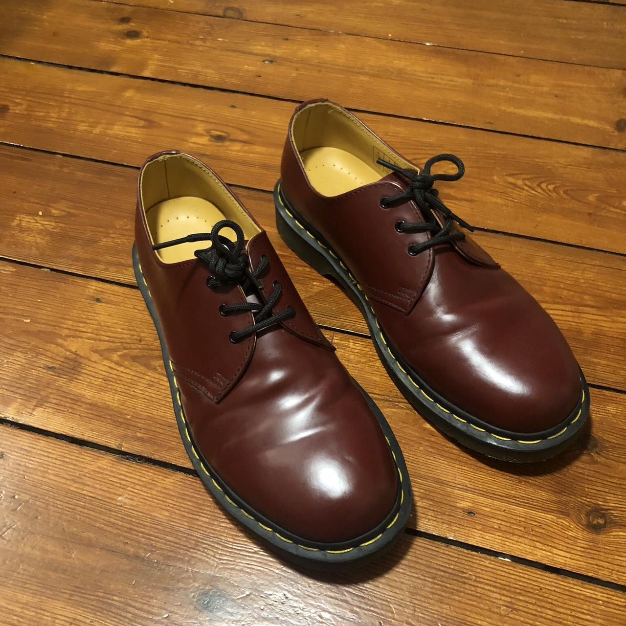 Dr. Martens Men's Red and Burgundy Footwear | Depop