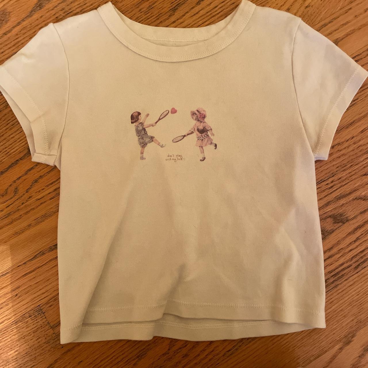 Brandy Melville white baby tee Fits size xs/s Depop
