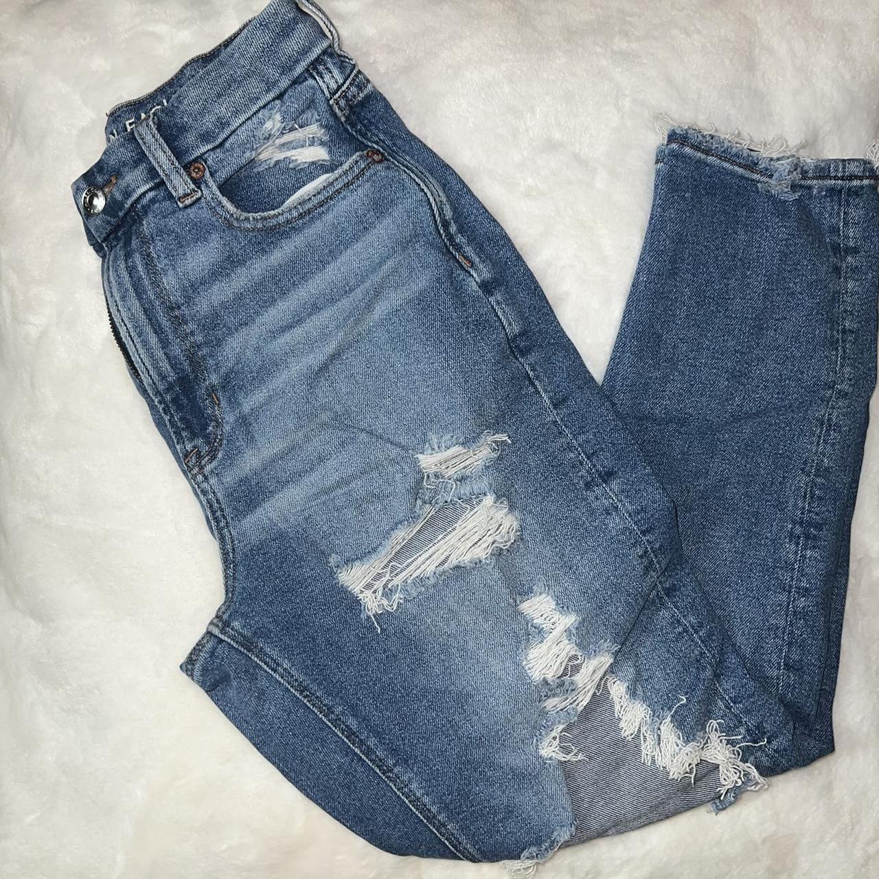 American Eagle / camo print jeans / distressed at - Depop