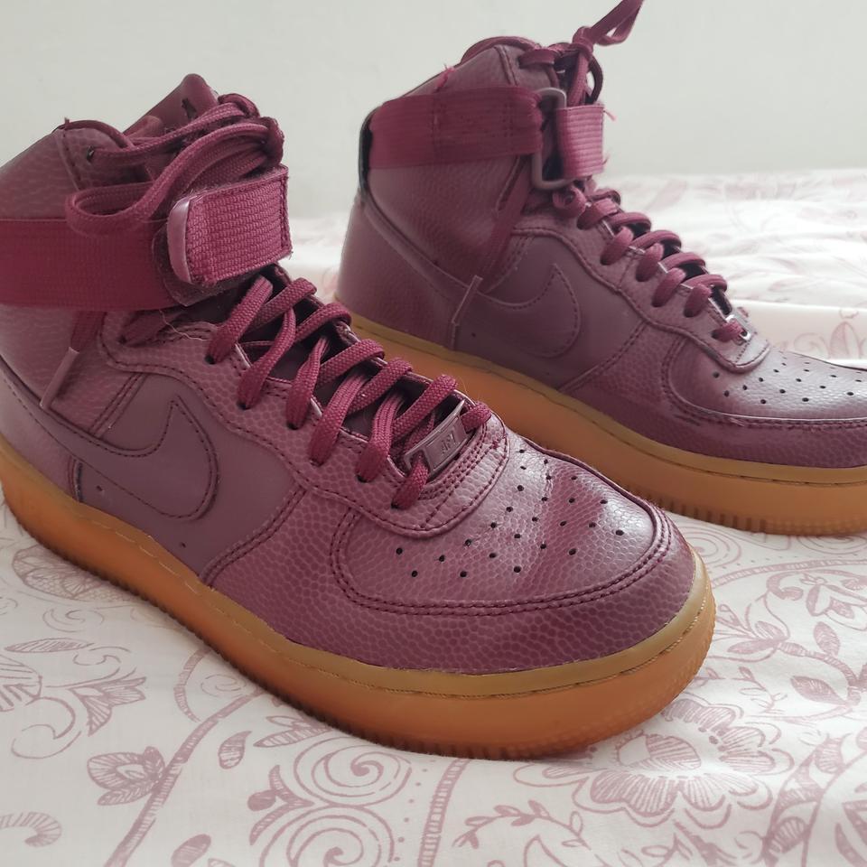 Burgundy air force hot sale ones high top