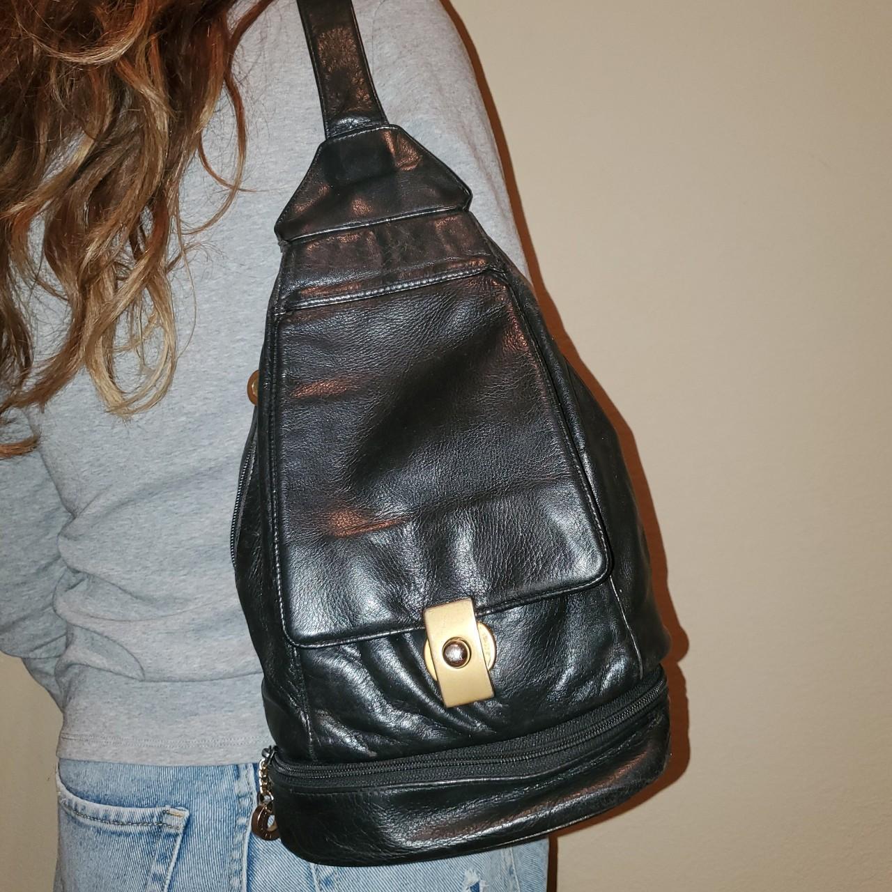 Vintage Perlina black real leather Depop