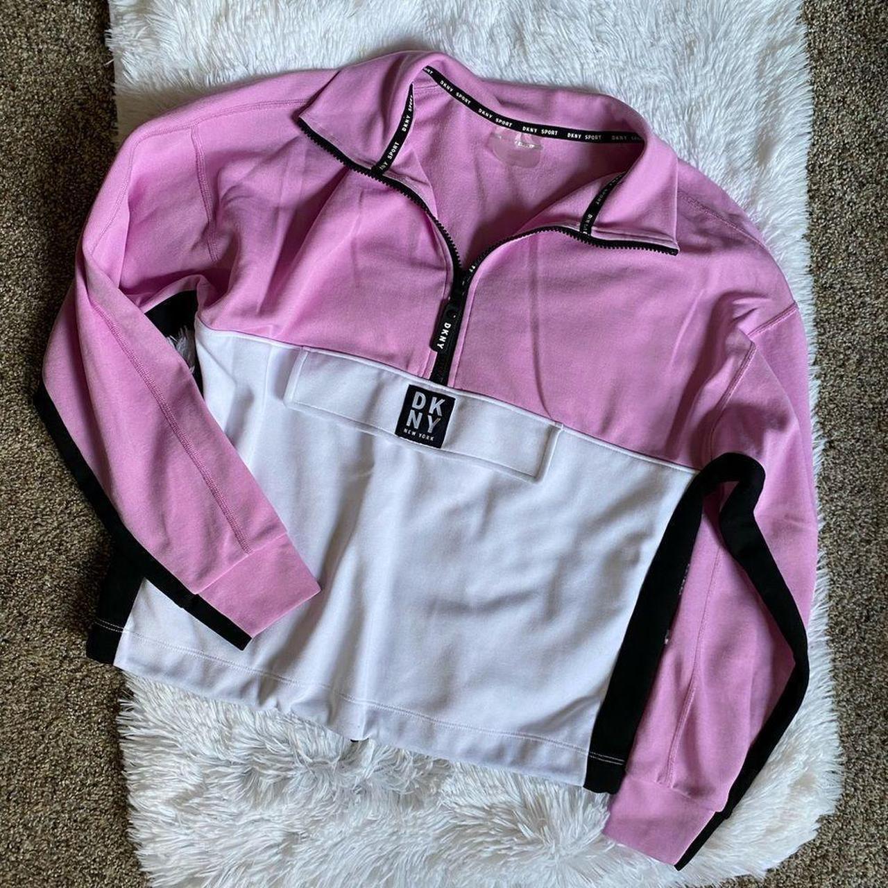 DKNY Women's Sport Half Zip Sweater Fleece Jacket, Snow