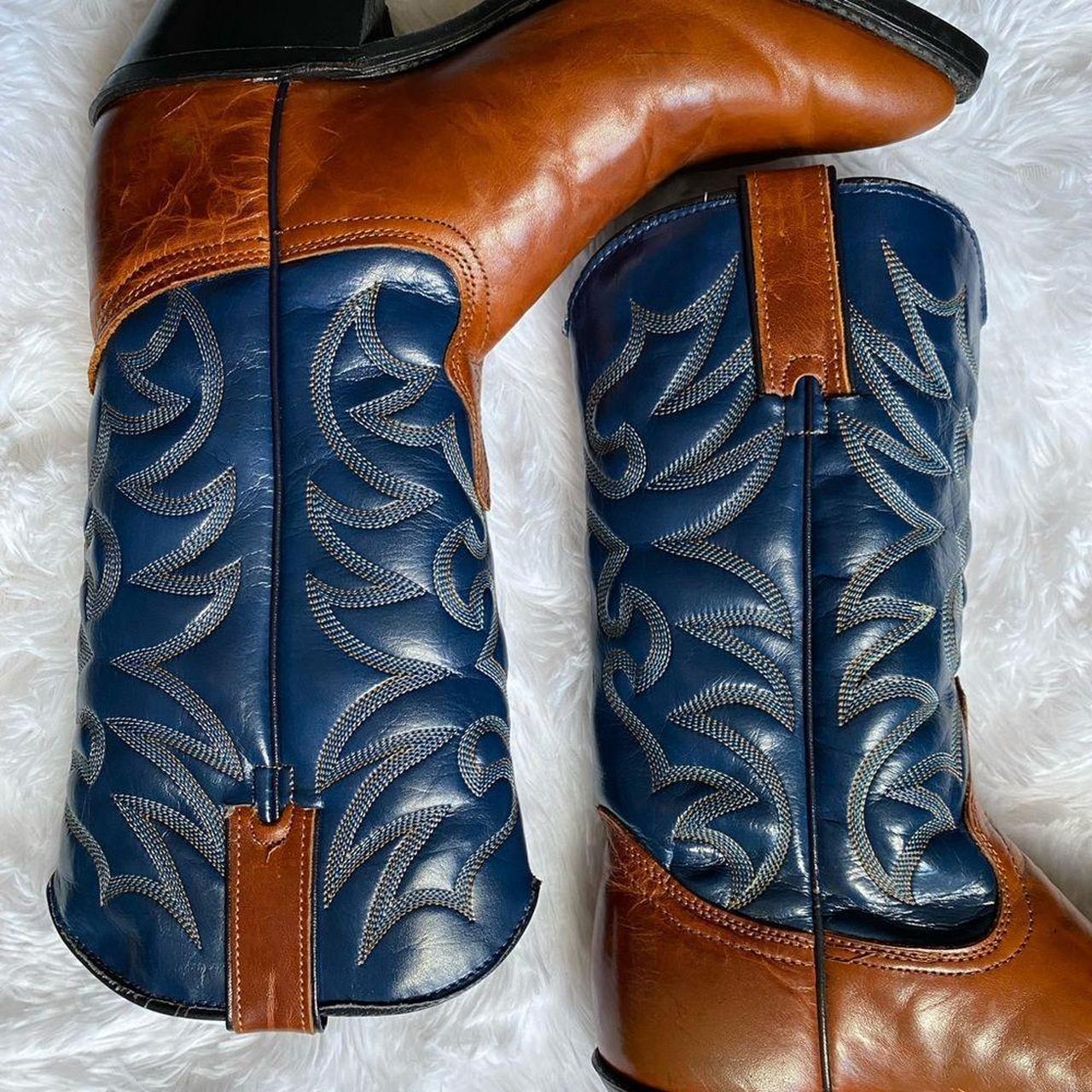 Mens blue 2024 cowboy boots