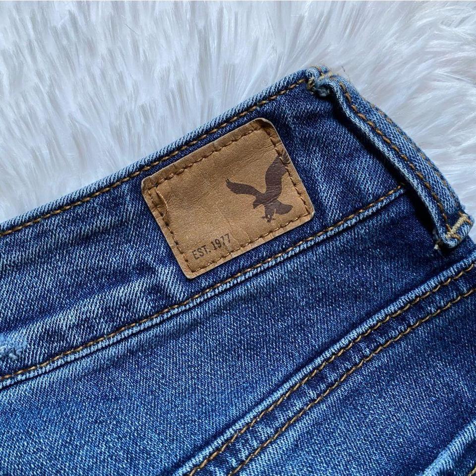 American Eagle Tomgirl Jeans Button Fly Raw Ankle... - Depop