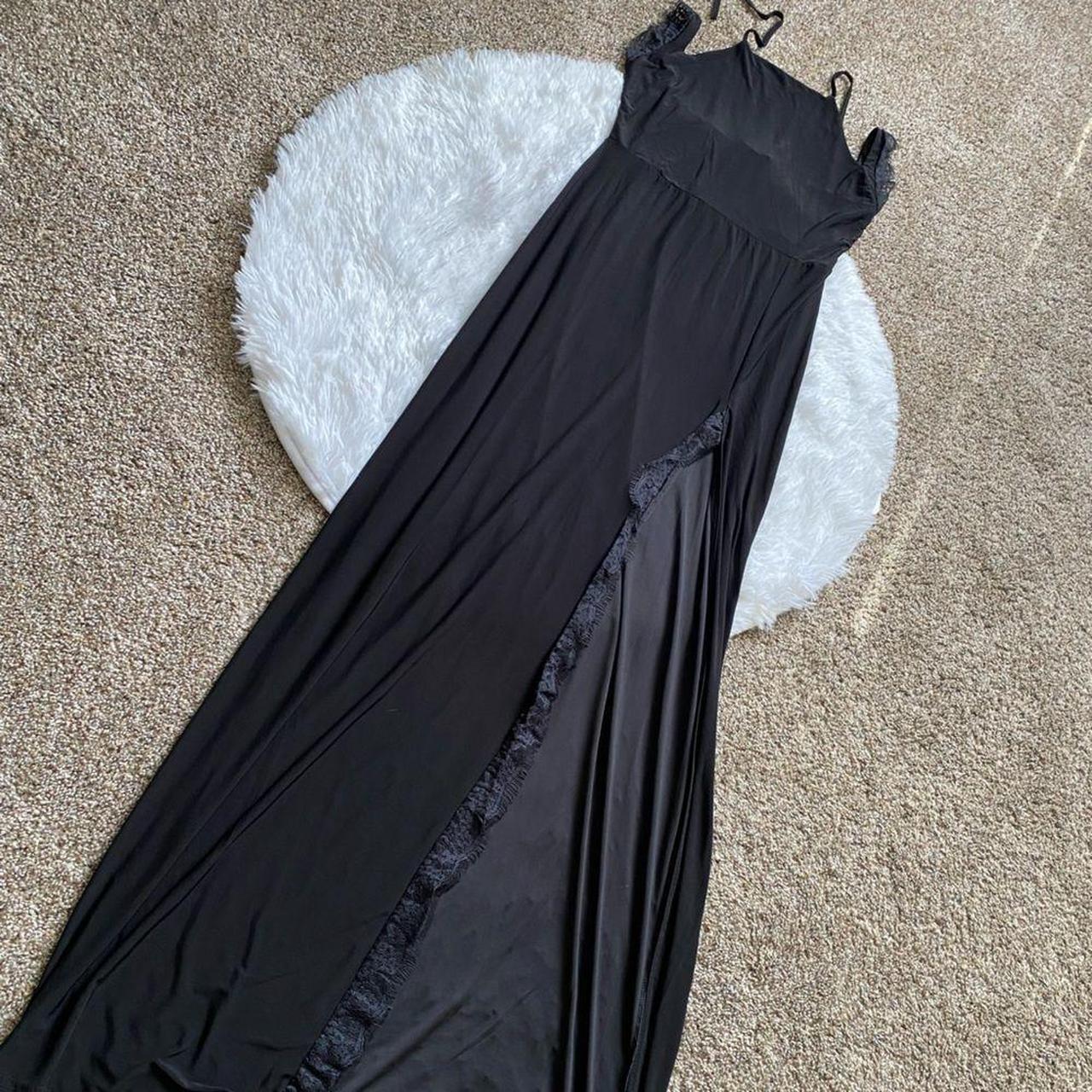naked wardrobe black skin tight maxi dress Very - Depop