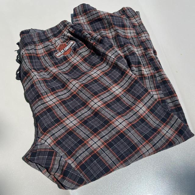 Harley Davidson Drawstring Pajama Pants Size L Depop