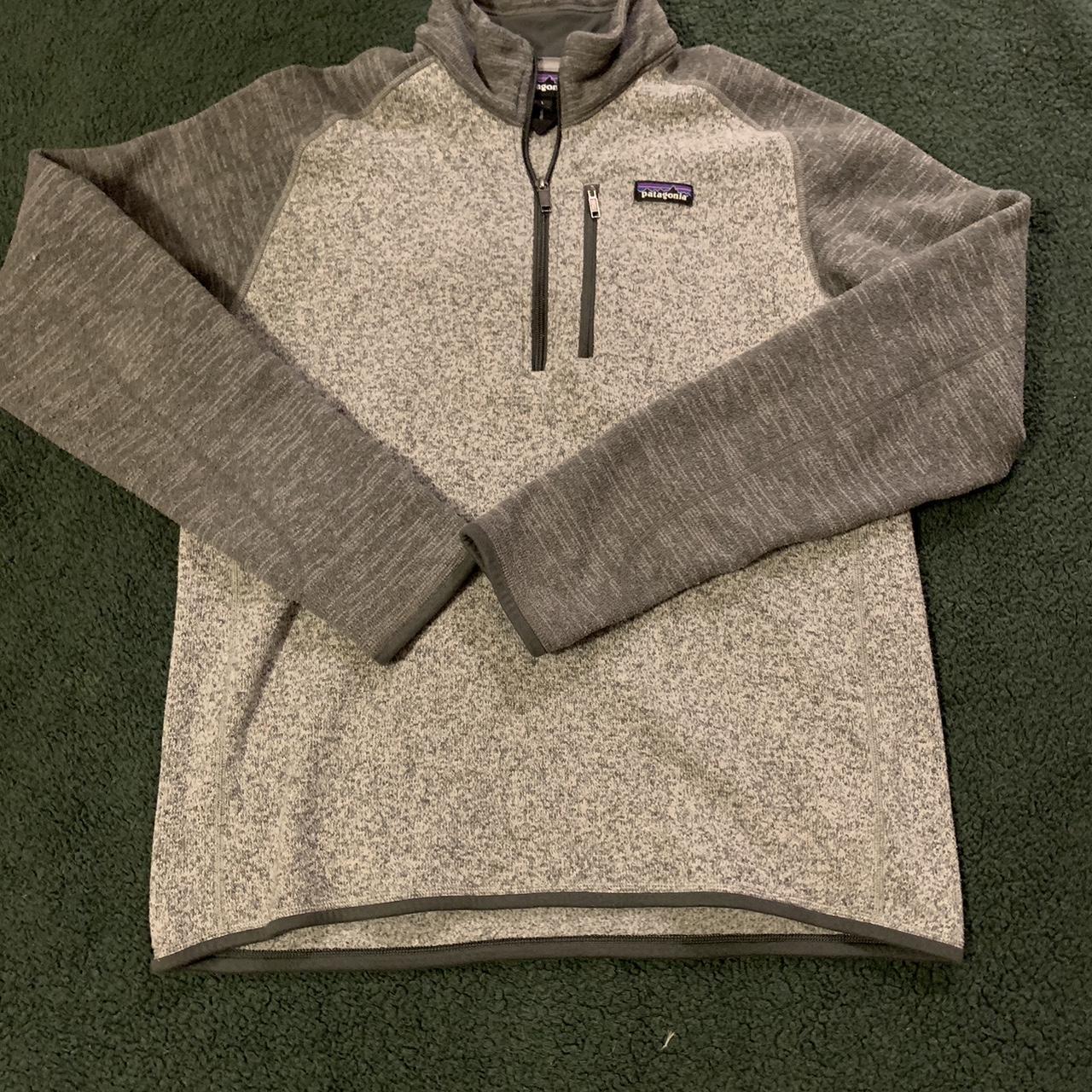 Patagonia Grey Zipup Fleece great condition Size: L... - Depop