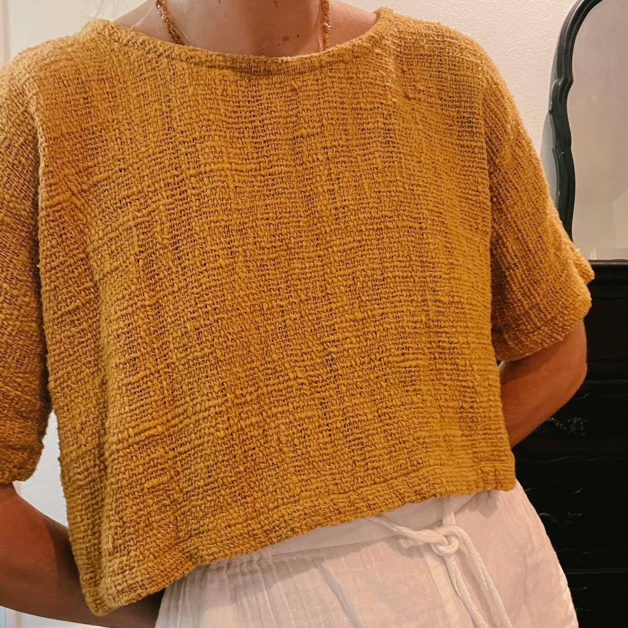 OPIA BYRON BAY textured mustard yellow top opia... Depop