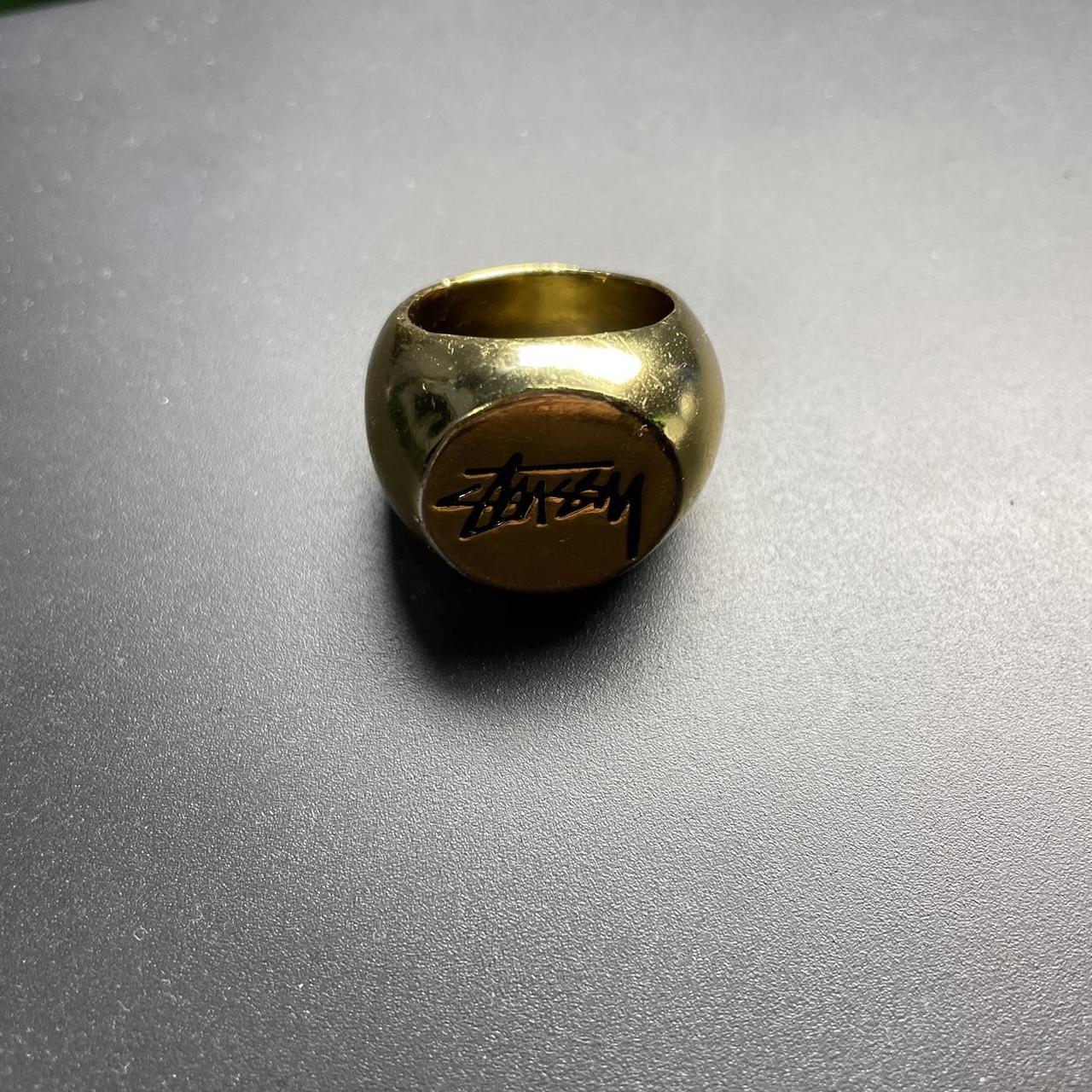 Stussy gold discount ring