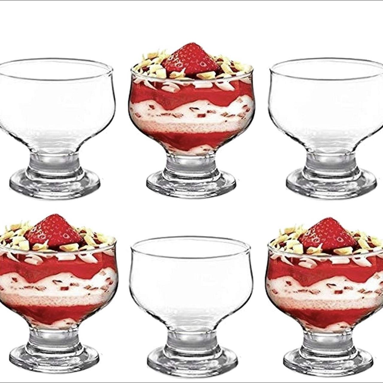 Set of 6 high quality glass dessert bowls to show... Depop