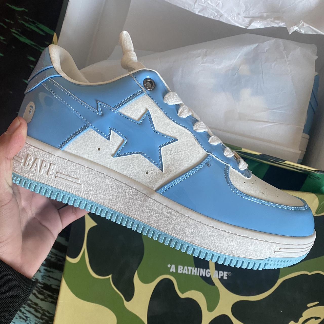 Baby blue bapestas Size UK 8 Worn once for a... - Depop