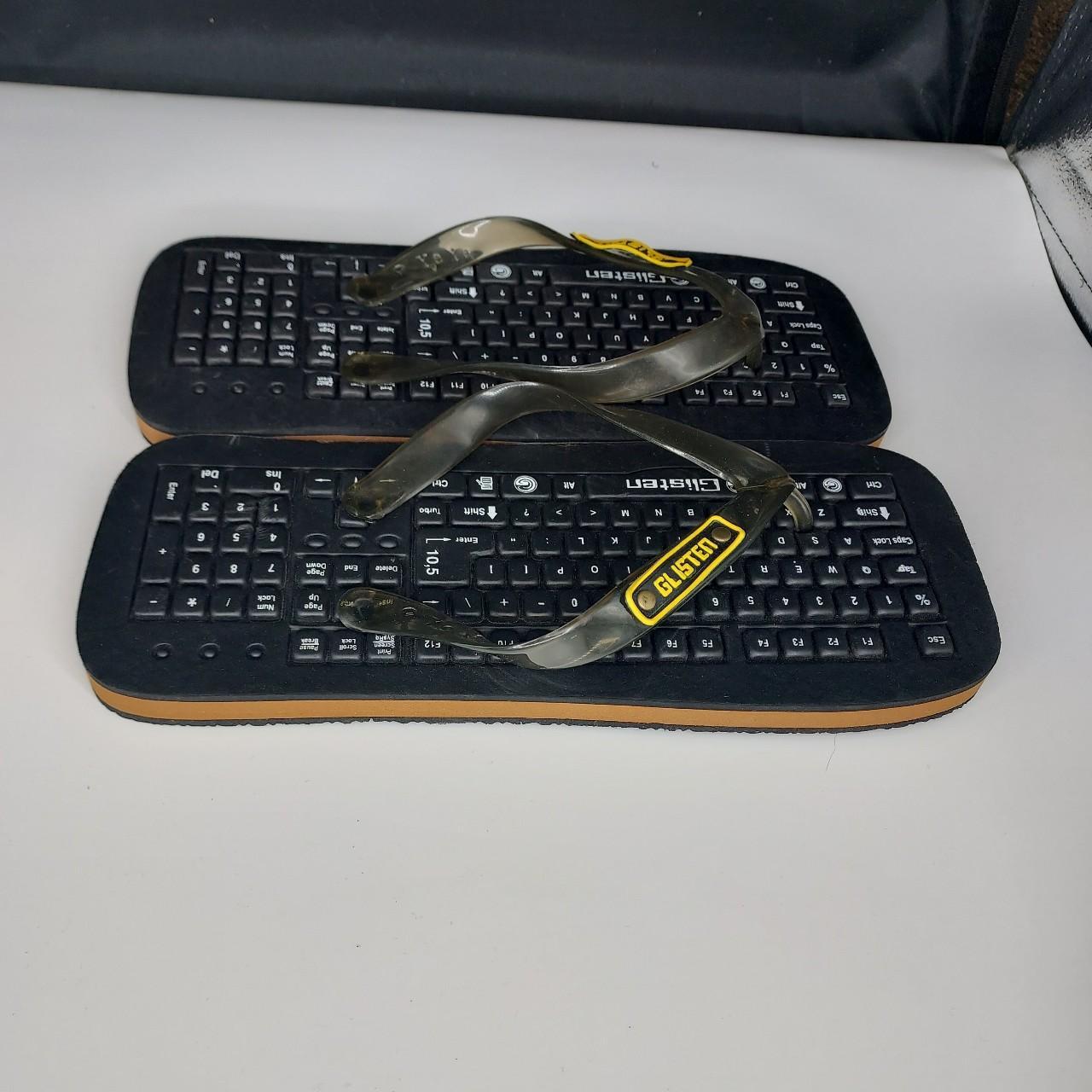 Glisten keyboard flip flops UK 10.5 but would... Depop
