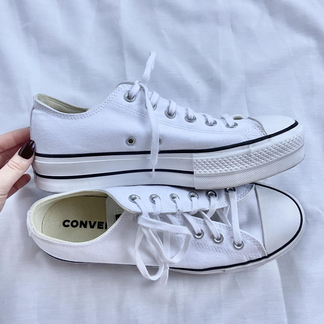 White platform converse ⭐️ women’s size 10 ⭐️... - Depop