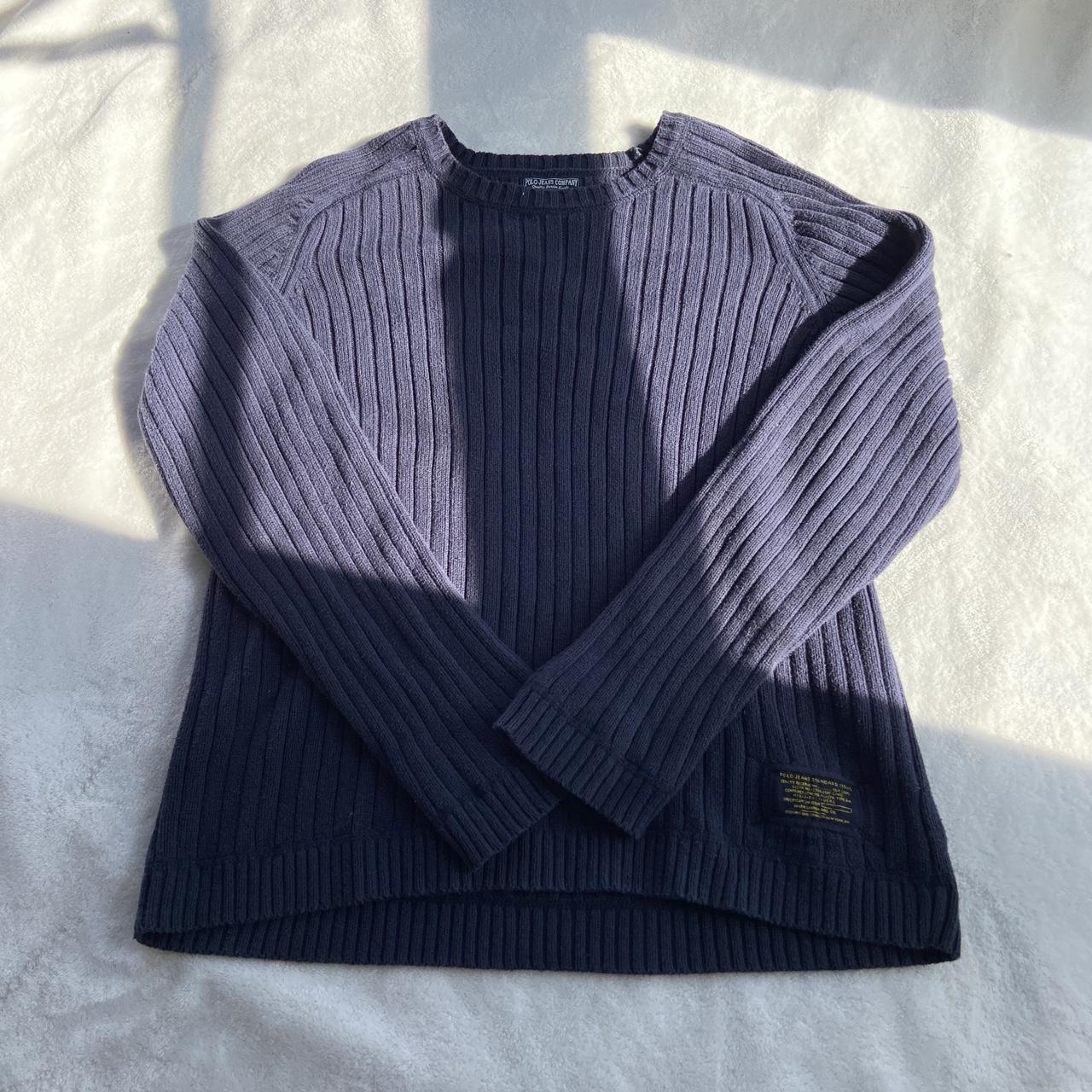 vintage knit navy sweater ⭐️ brand: polo jeans ⭐️... - Depop