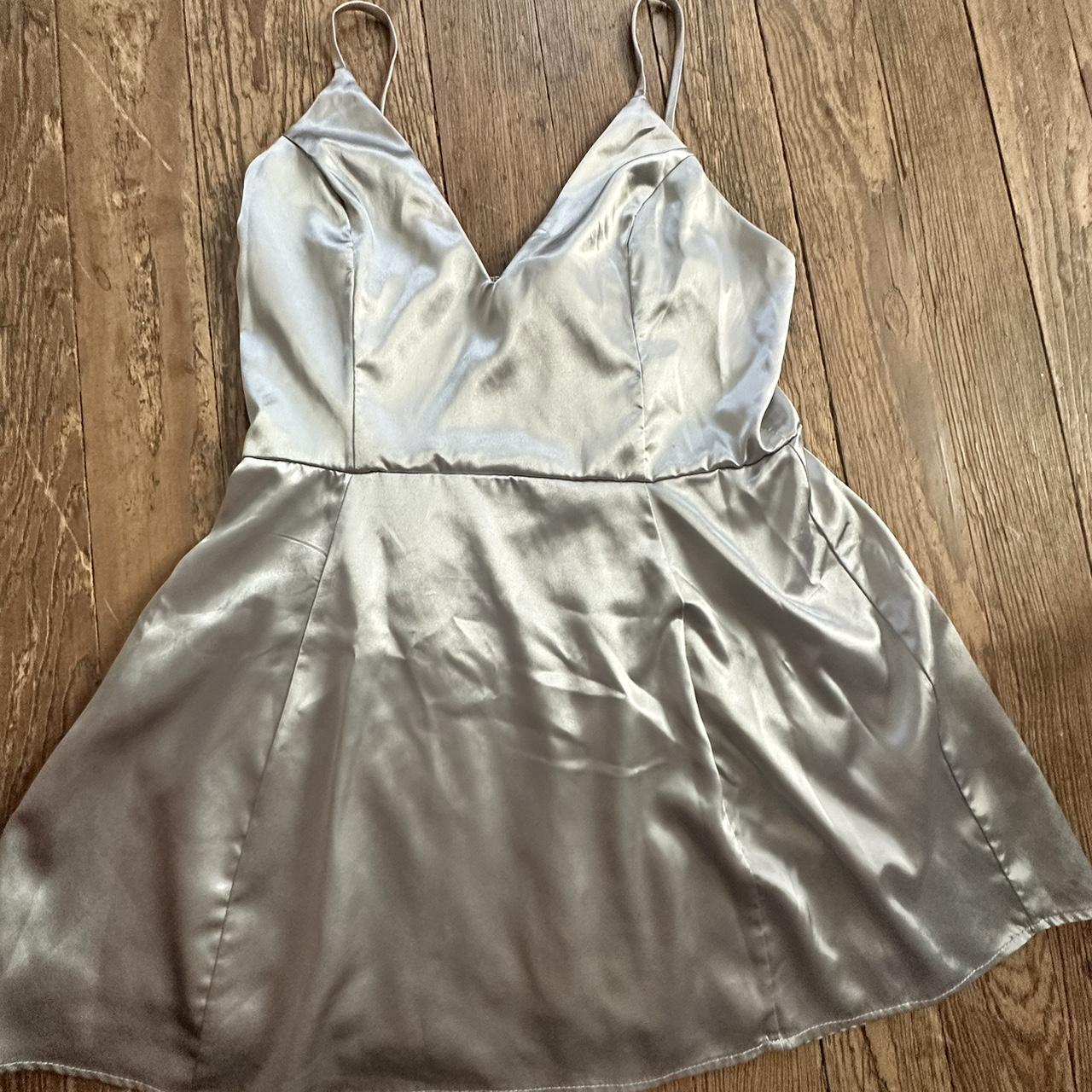 Lucy in the sky mini silver dress silverdress Depop