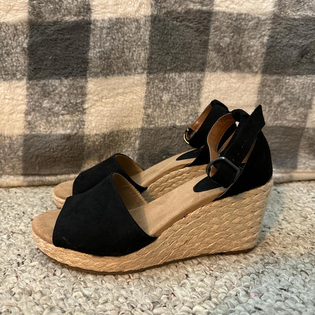 Style Co black espadrille wedge with ankle