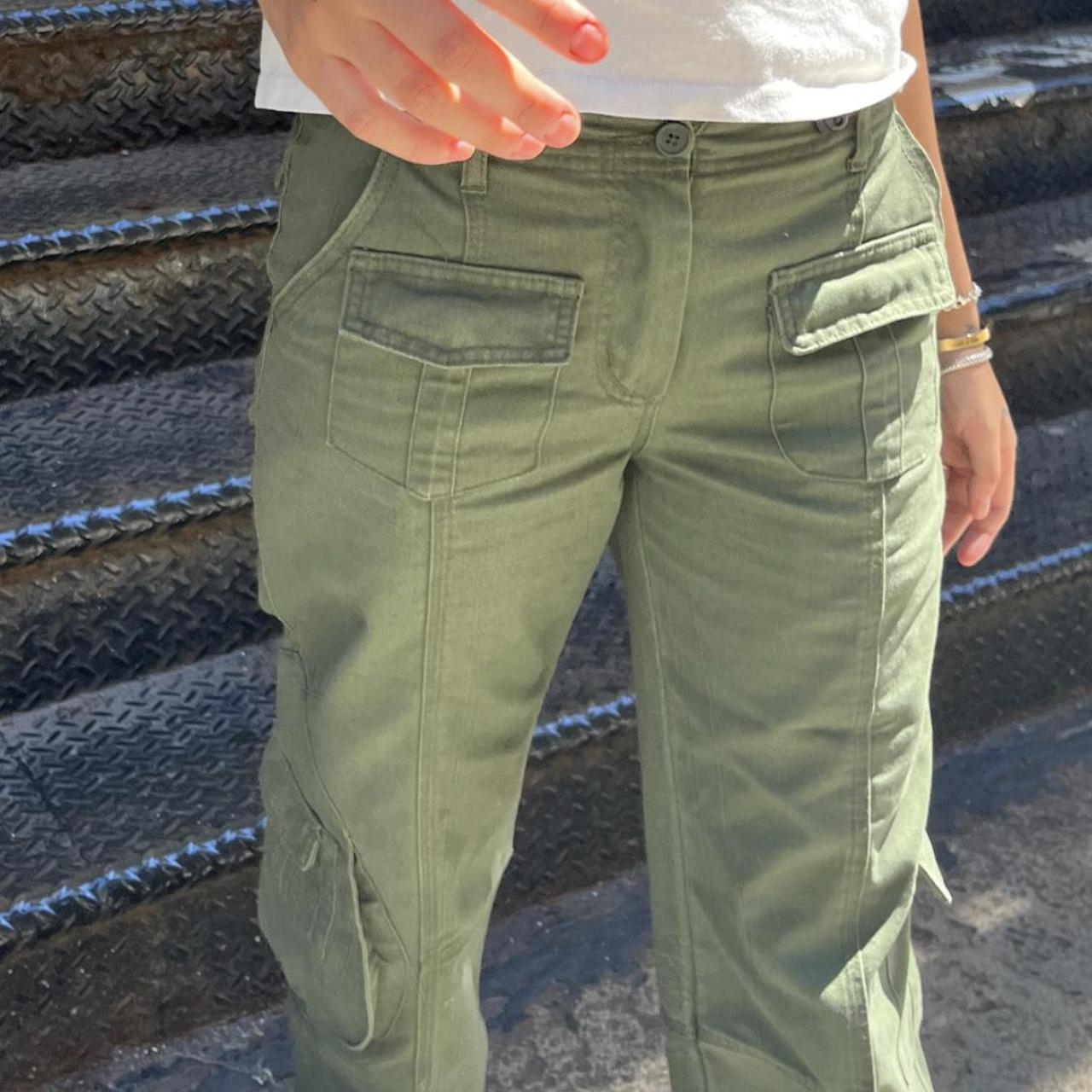 brandy melville kim cargo pants in green! super... Depop