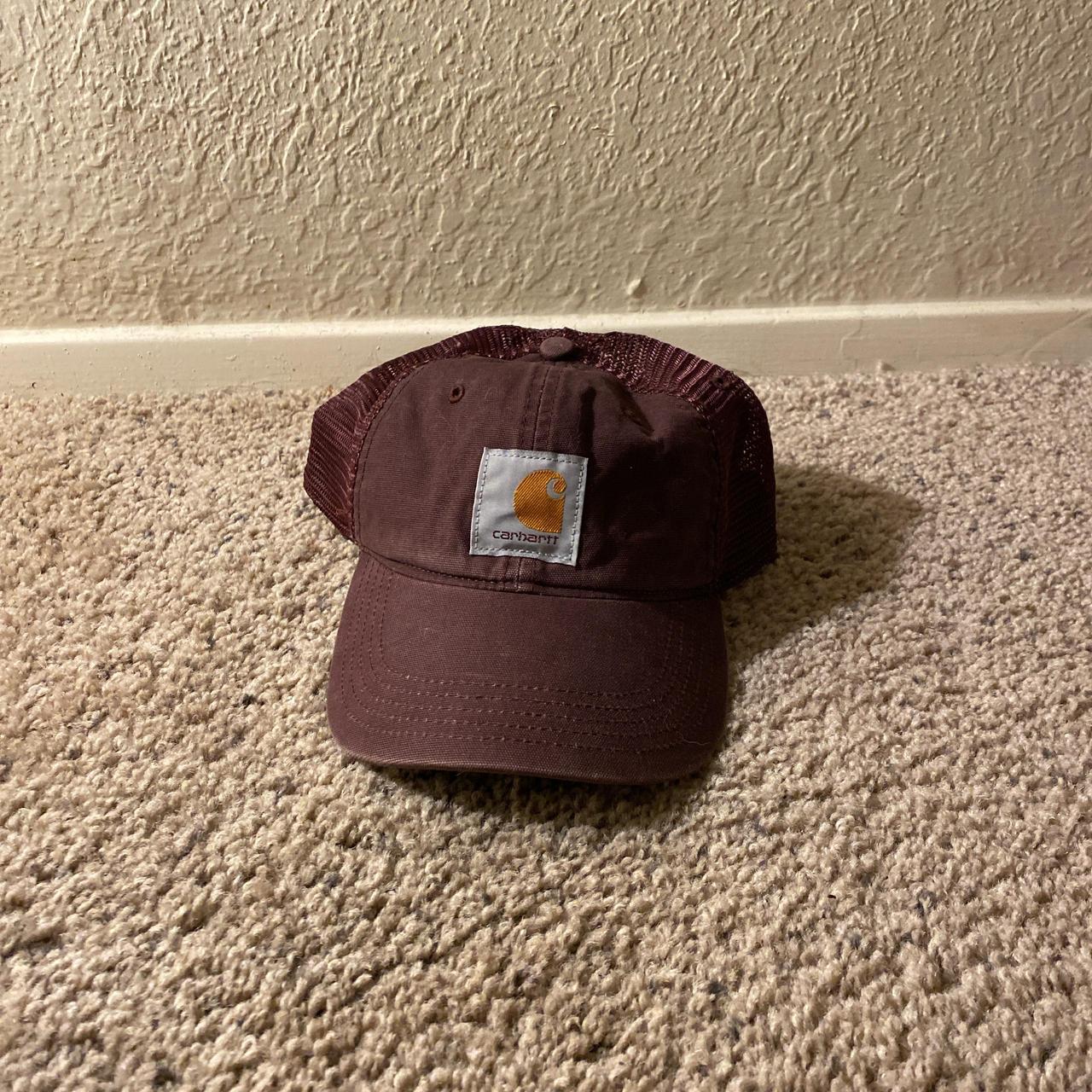 Burgundy and orange Carhartt hat #streetwear