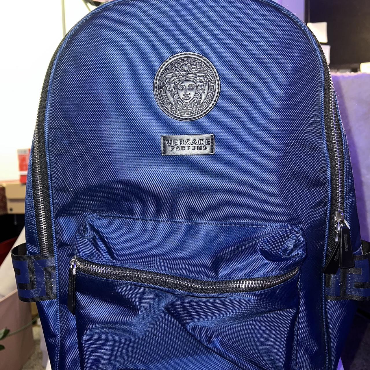 Blue and discount black versace backpack