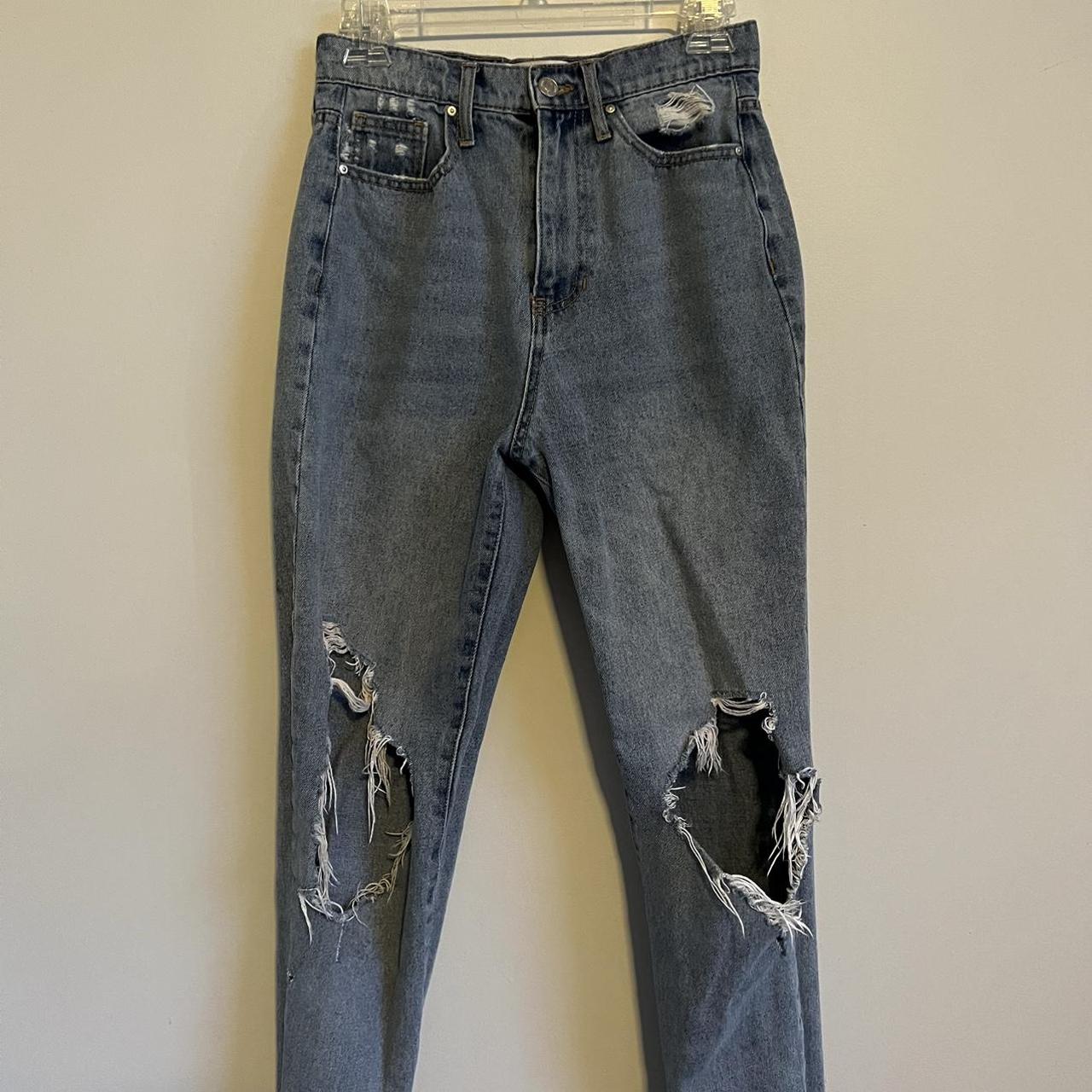 RSQ size 3 jeans. Fit like mom jeans, holes are... - Depop