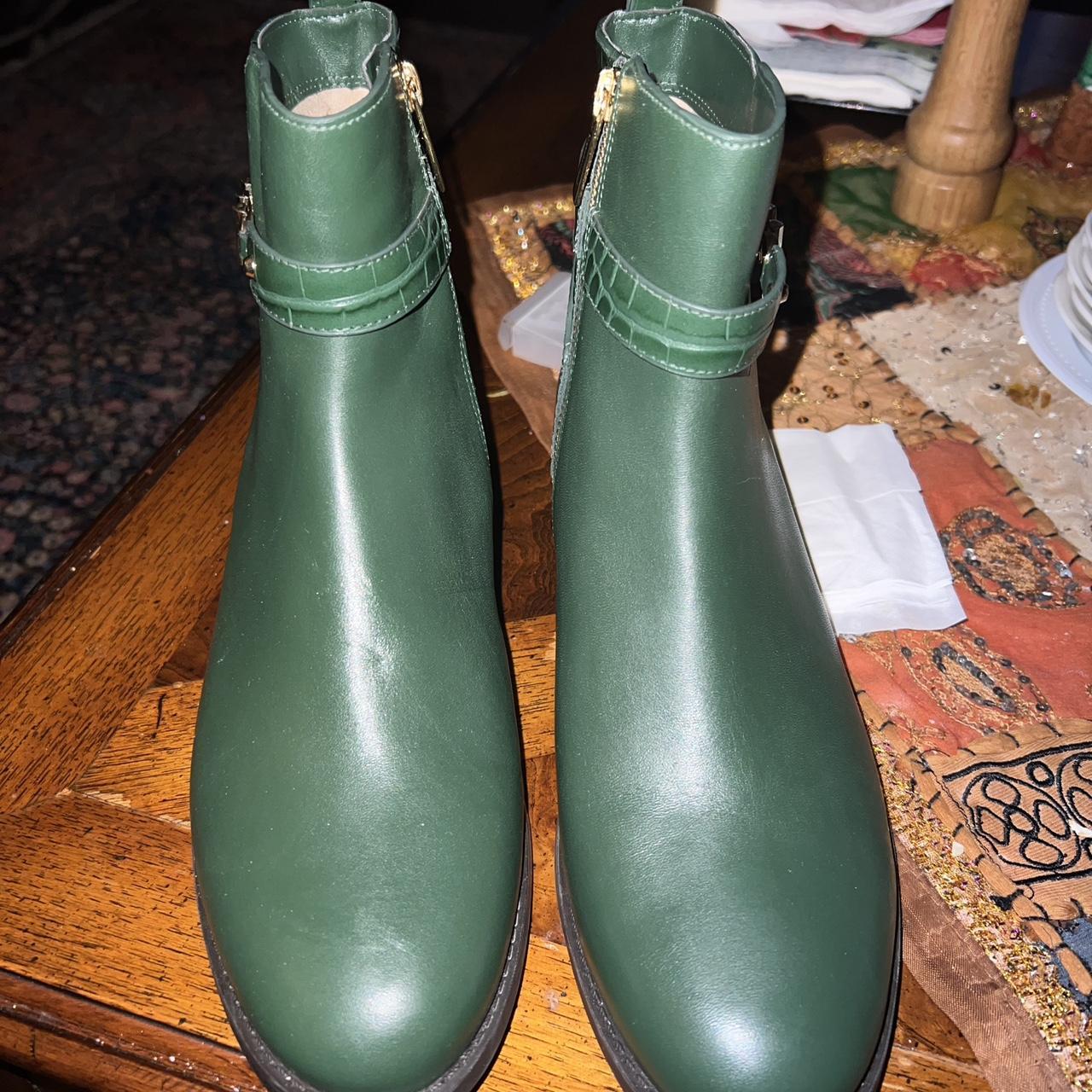 MICHAEL Michael Kors Women's Green and Gold Boots | Depop