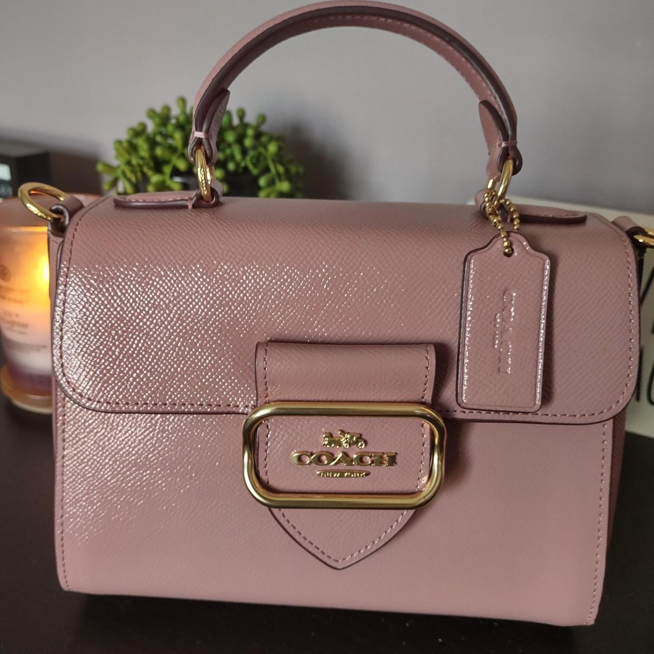 Coach Women's Pink and Gold Bag | Depop