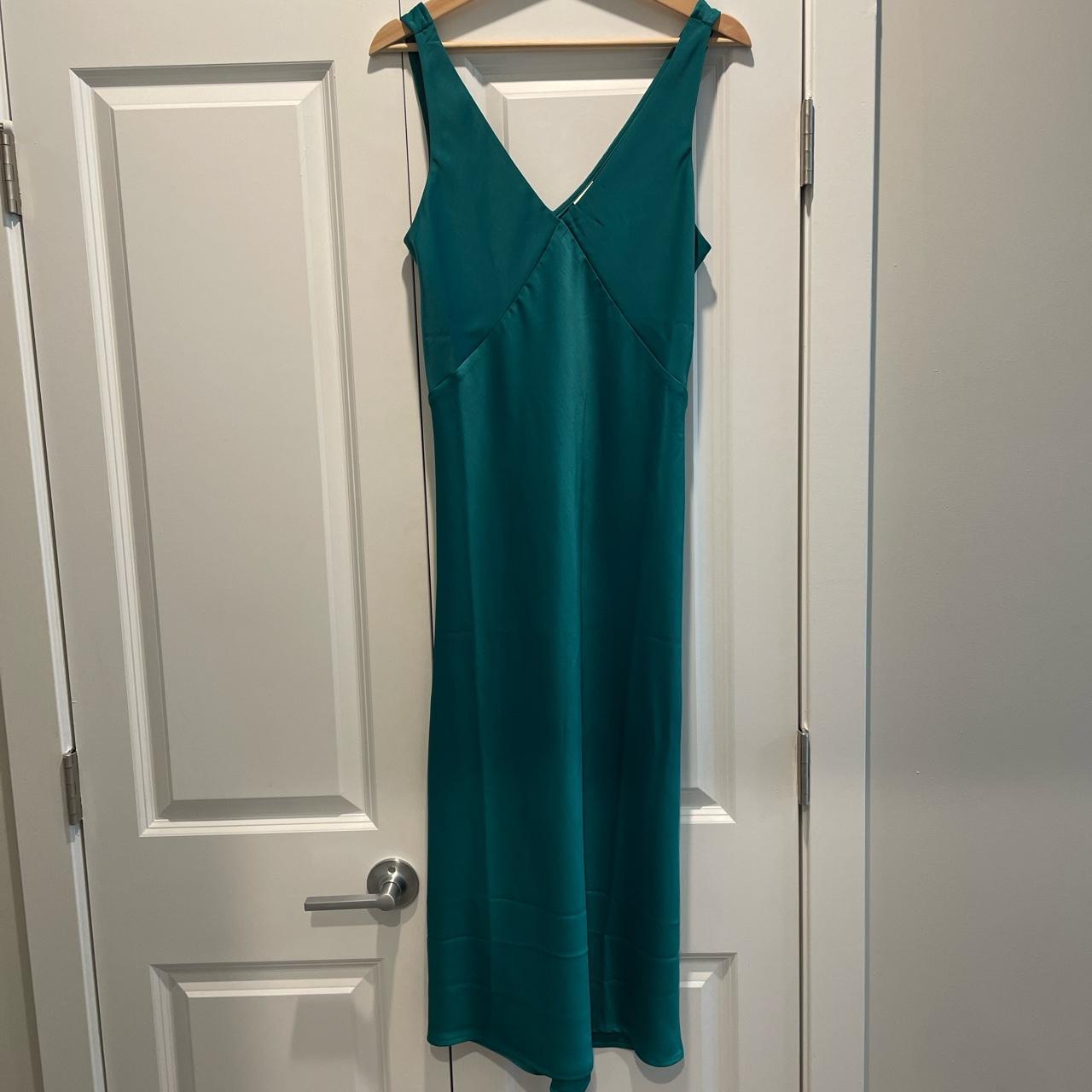 Target emerald silky slip dress Midi length, with... - Depop