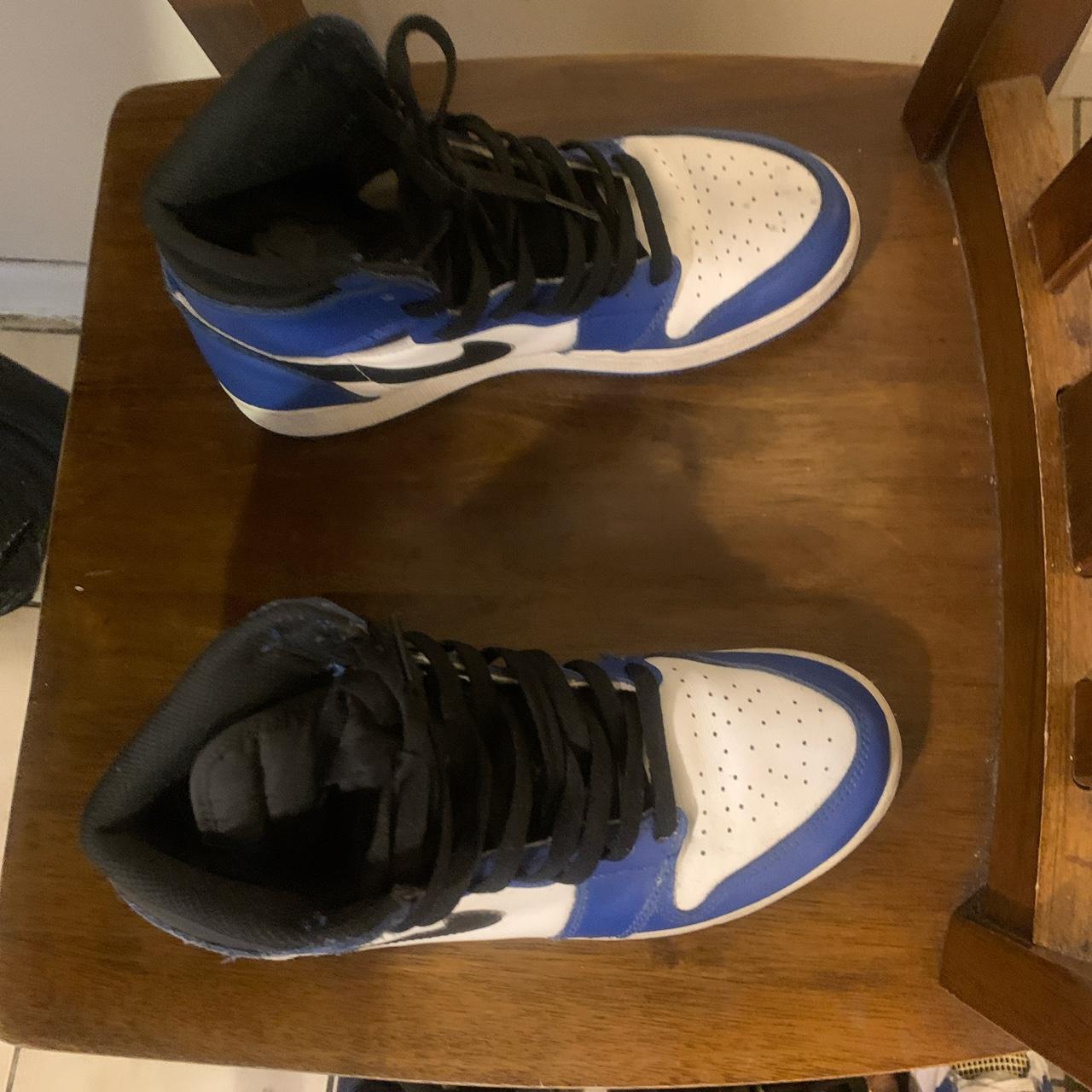 Jordan Blue and White Trainers | Depop