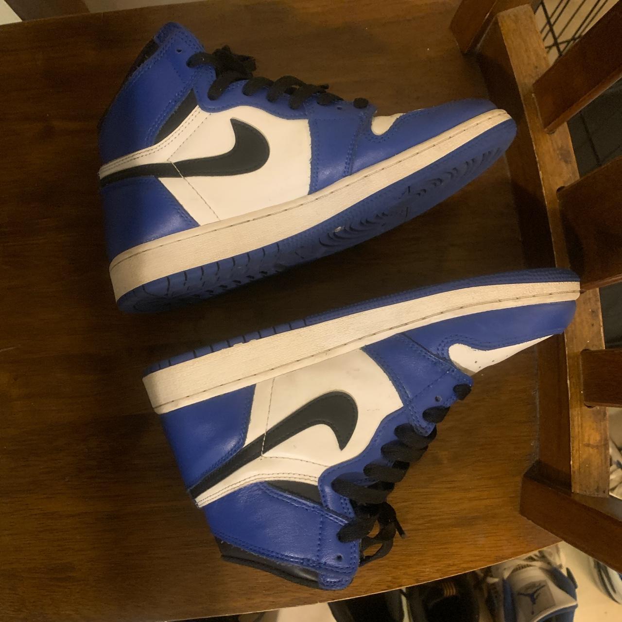 Jordan Blue and White Trainers | Depop