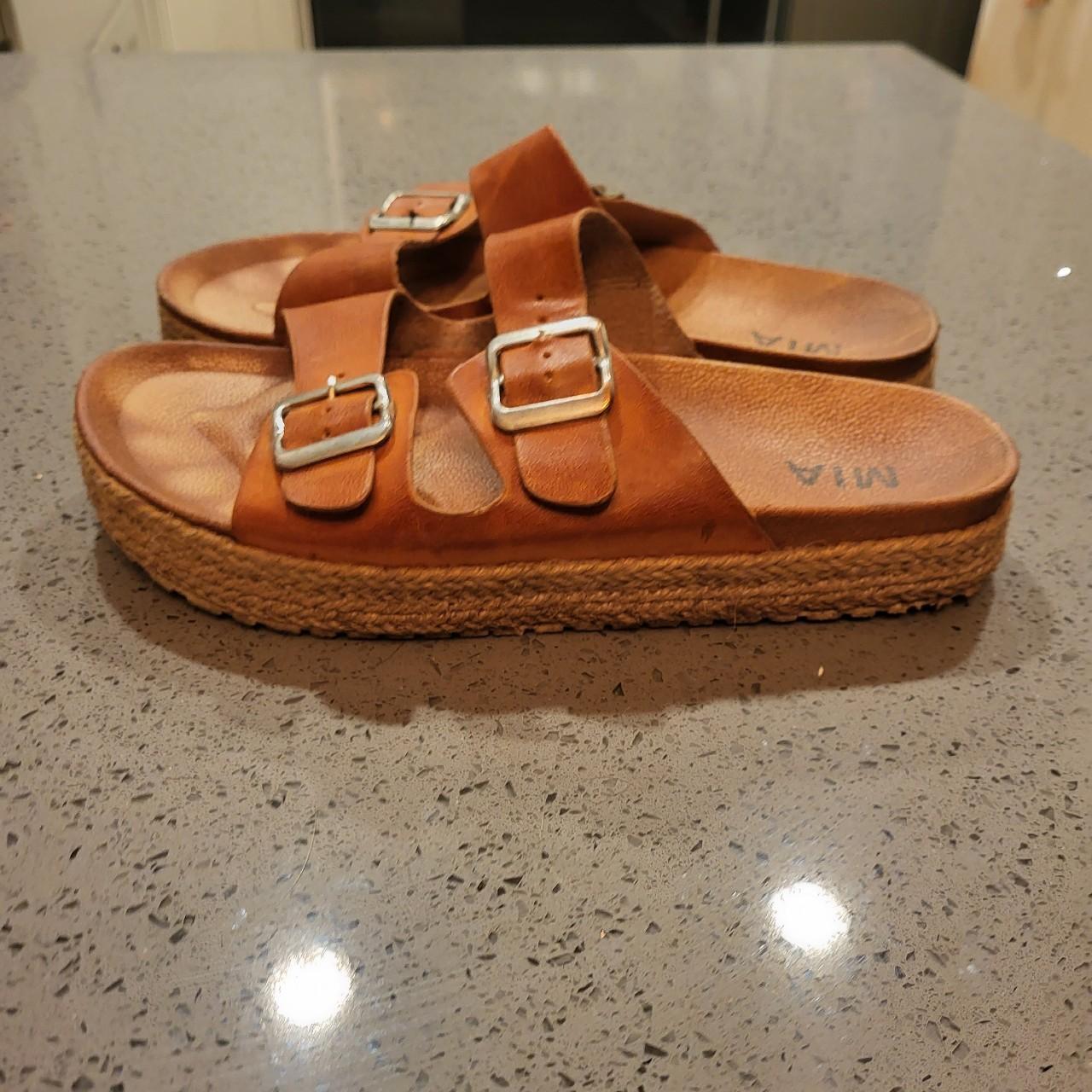 MIA Kamila Double Strap Leather Espadrille... - Depop