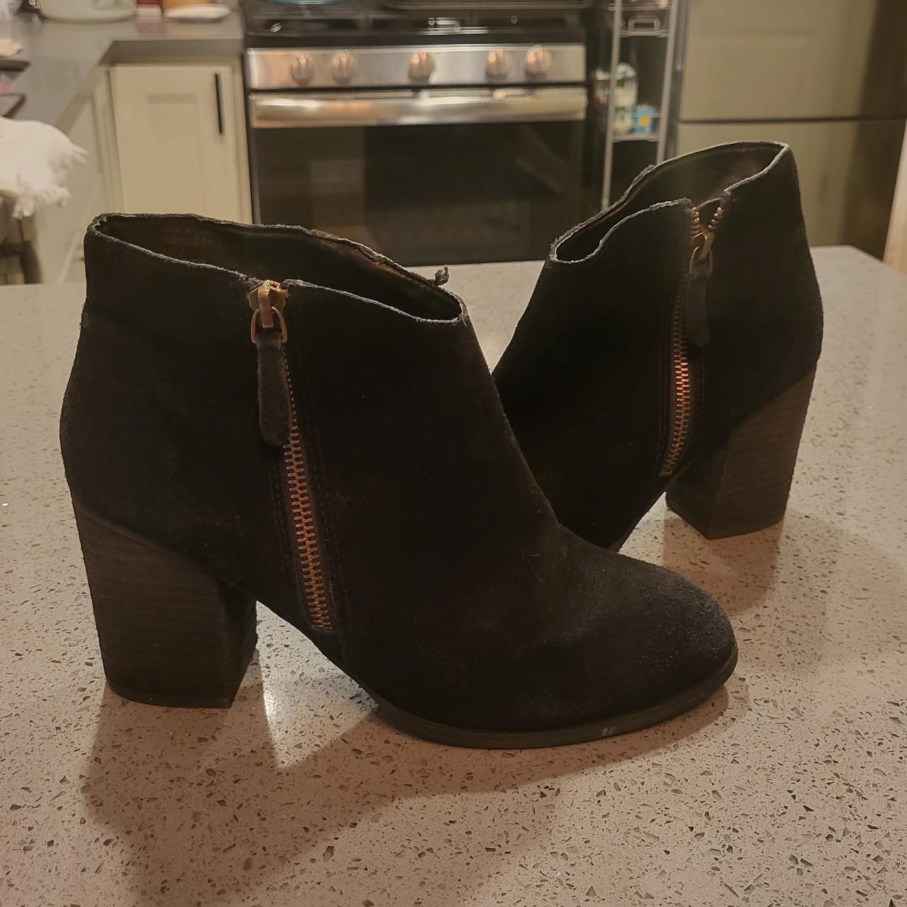 high heel suede ankle boots