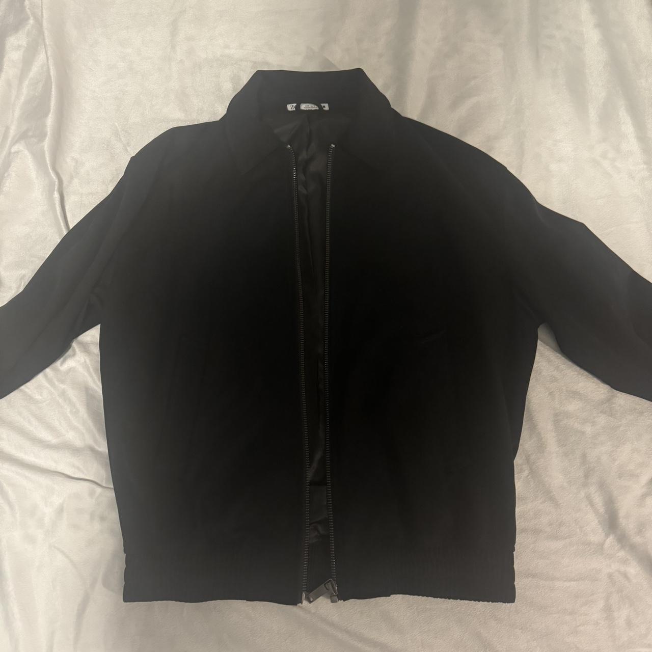 Zara black suede jacket Size M Barely worn like new - Depop