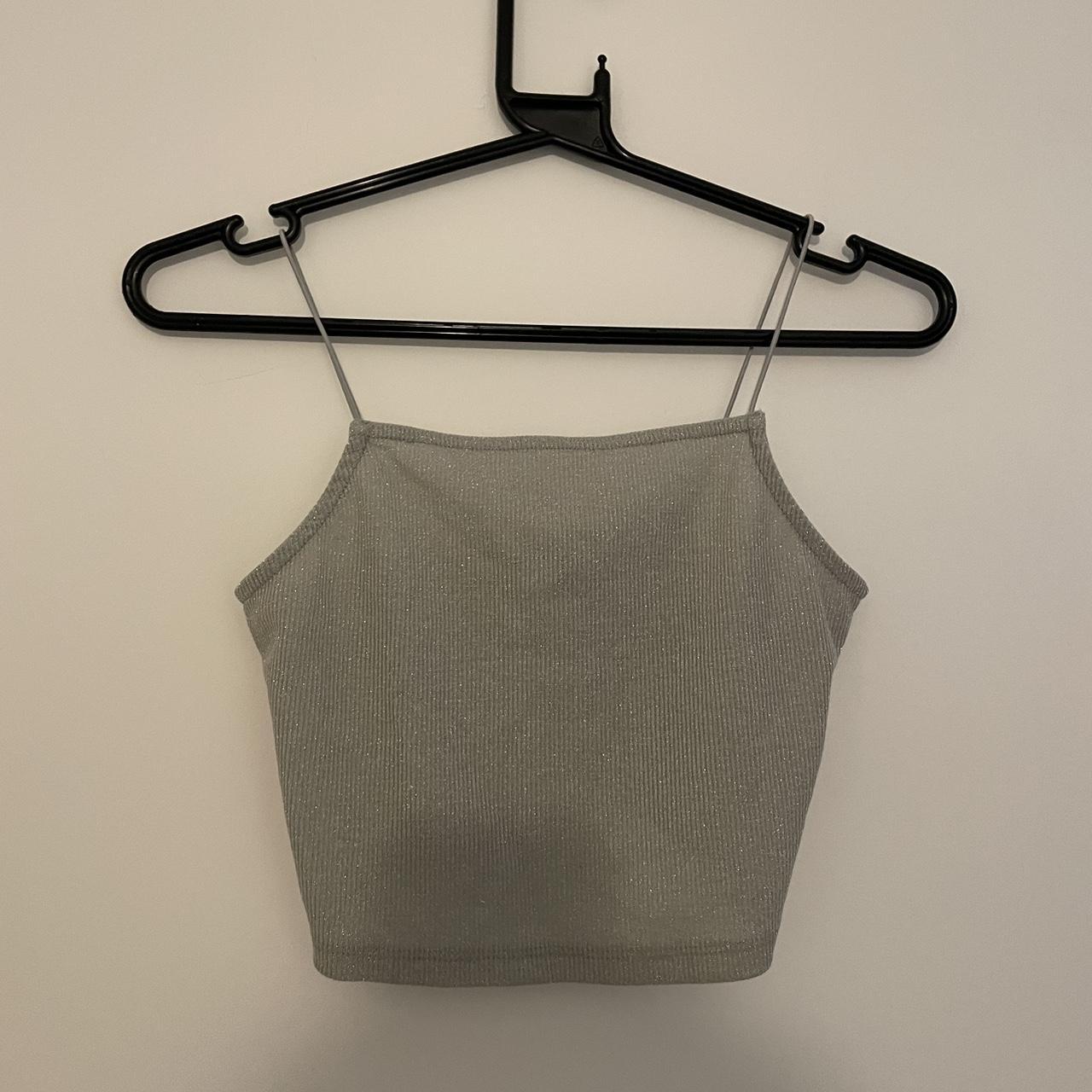 silver glitter crop top from new look brand new just... Depop