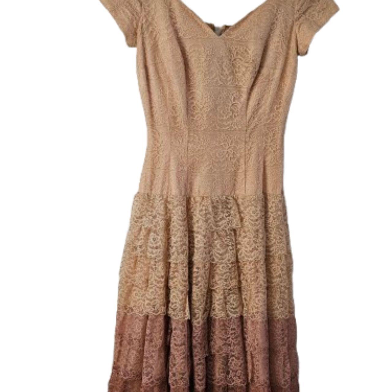Source Unknown Women's A-line Dress - Tan/Orange … - image 1