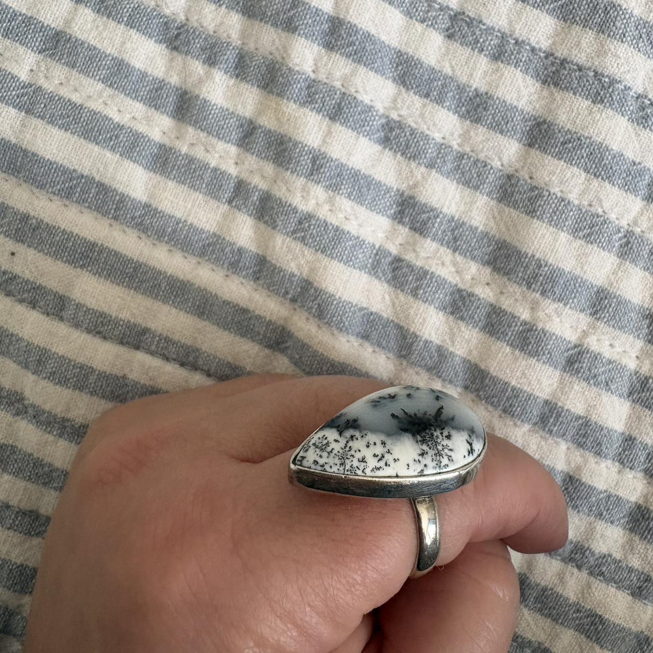 Women's Ring - Silver/Multi – Dendritic Agate Rin… - image 2