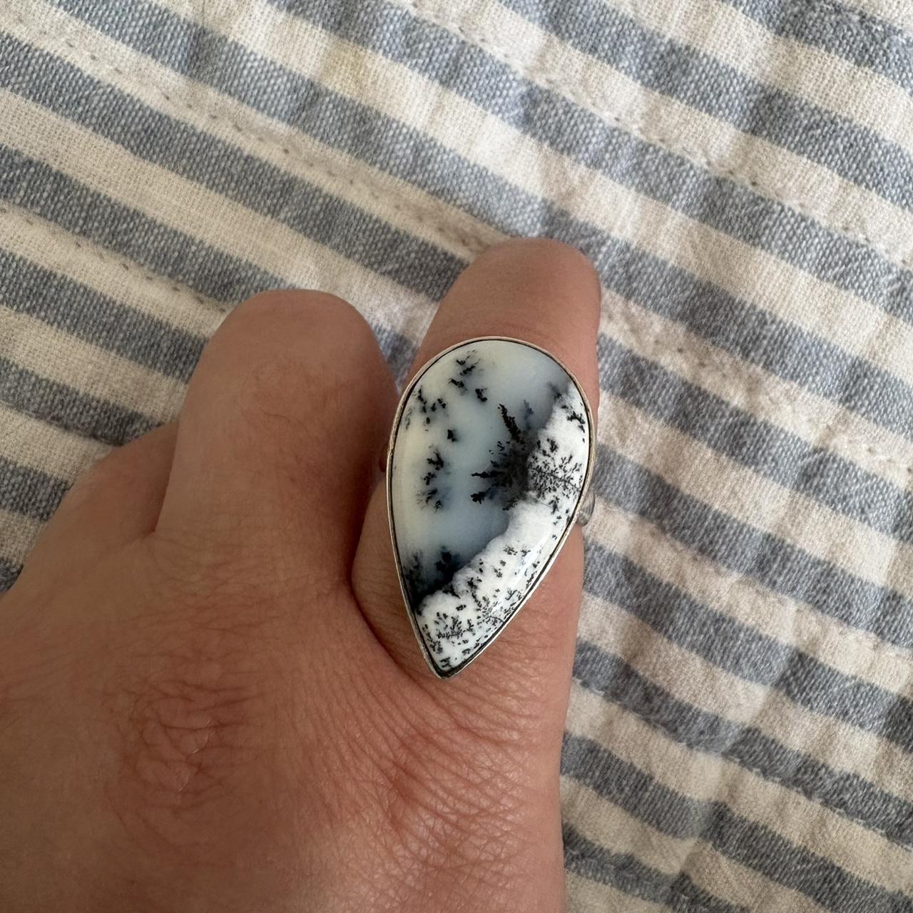 Women's Ring - Silver/Multi – Dendritic Agate Rin… - image 1